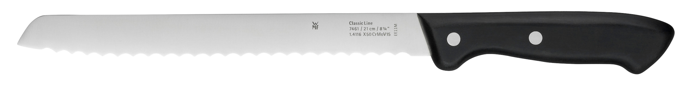 WMF Brotmesser »Classic Line, Wellenschliff«, (1 tlg.), gehärtete Klinge, ergonomischer und genieteter Griff