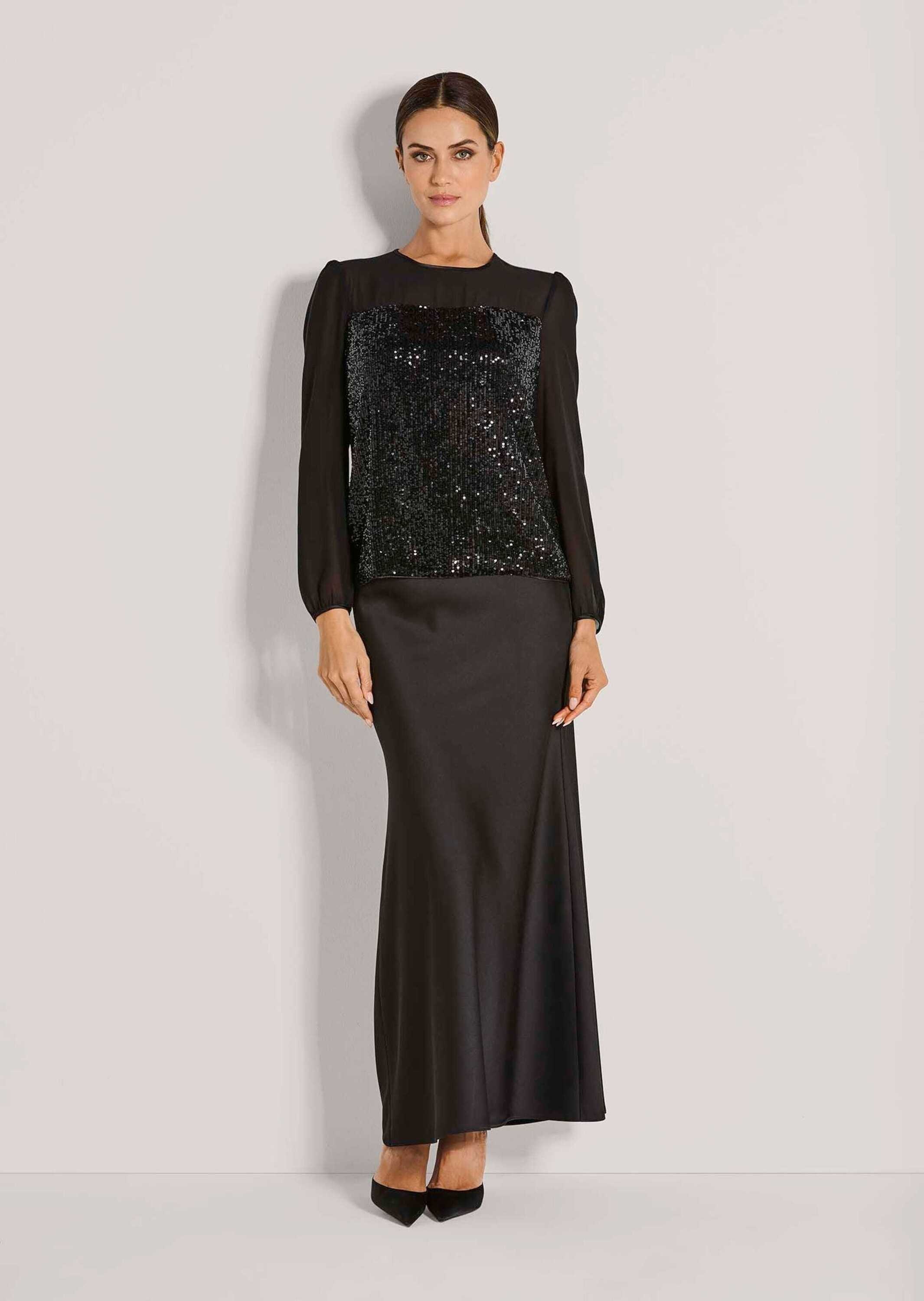 MADELEINE Langarmbluse "Chiffonbluse Glamouröse Paillettenbluse für Events" günstig online kaufen