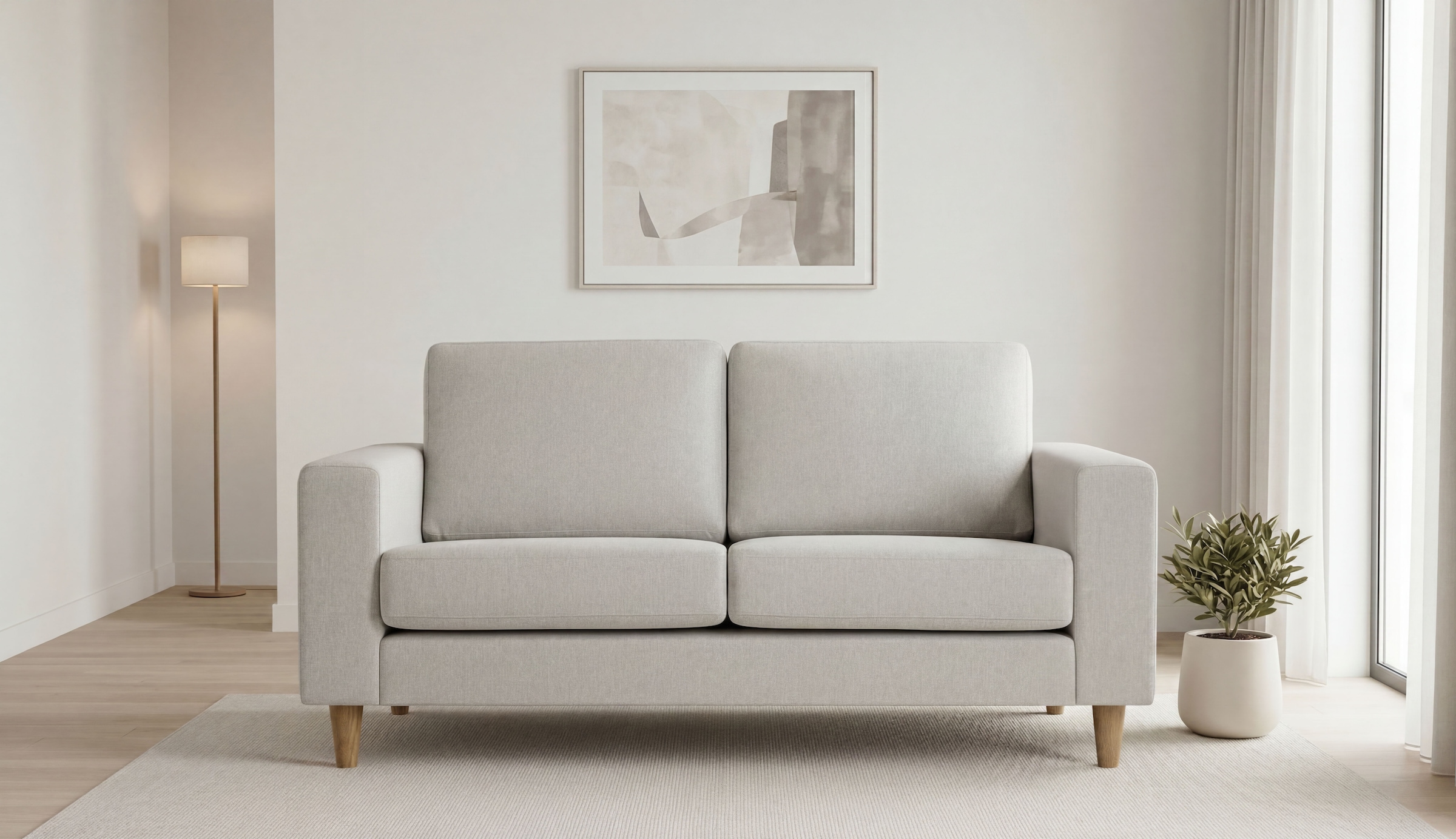 OTTO home 2-Sitzer "Tvinno" im skandinavischen Stil, mit Massivholzfüßen, Breite 155 cm