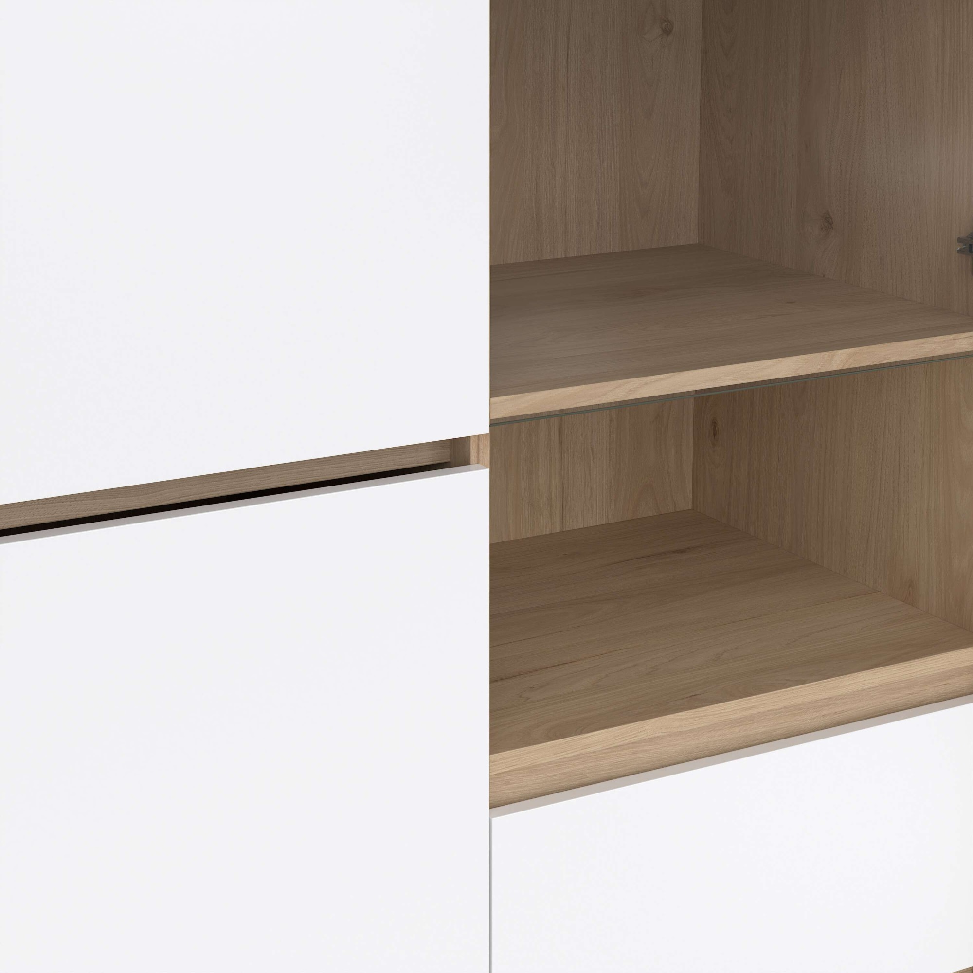 INOSIGN Vitrine »Next Standvitrine, Vitrinenschrank, mit Glastür, Stauraum«, mit 2 Türen, 1 Glastür, 2 Schubladen, Höhe 170 cm, Breite 100 cm