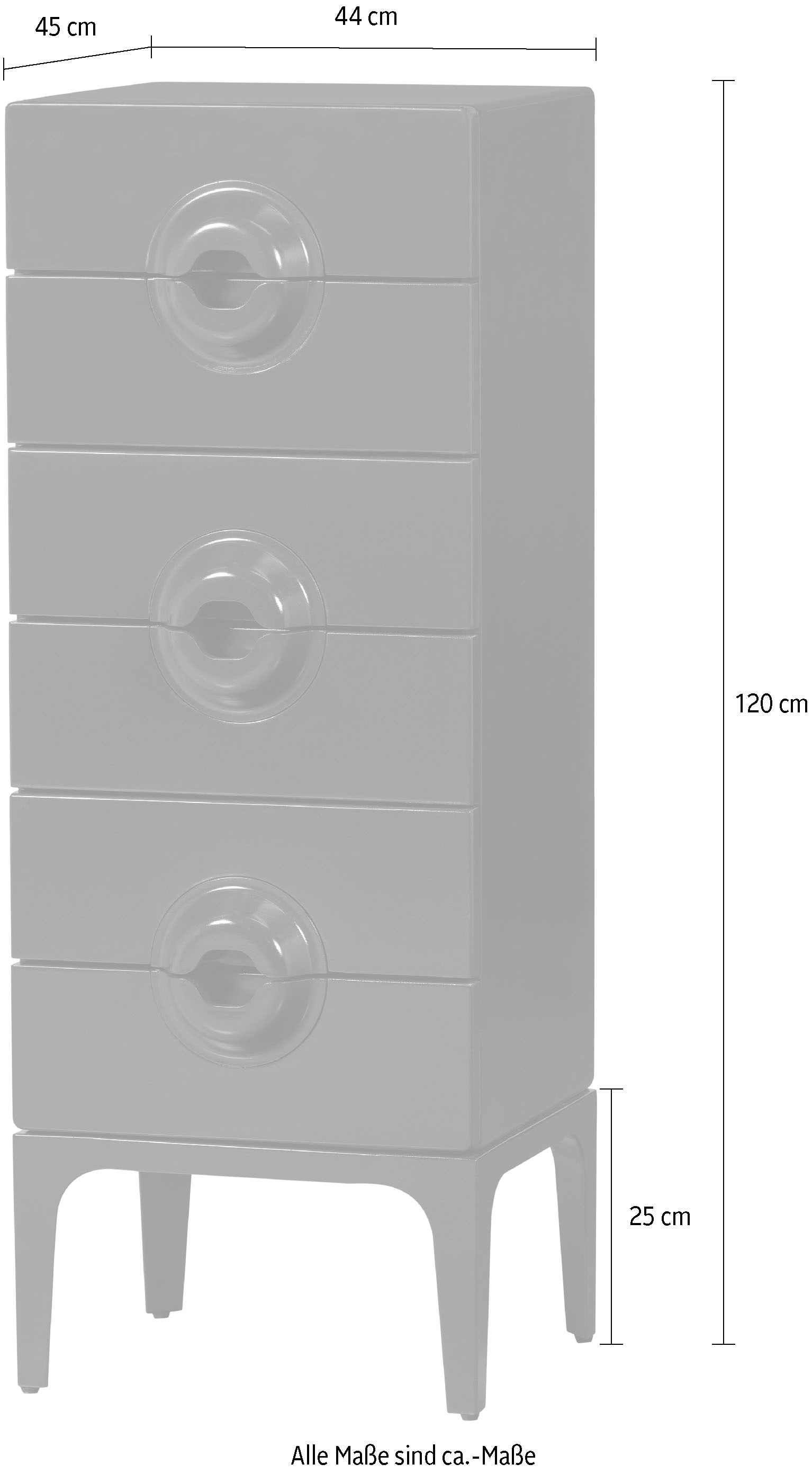 WOOOD Nachtkonsole »WOOOD Merge Kommode 6 Schubladen«
