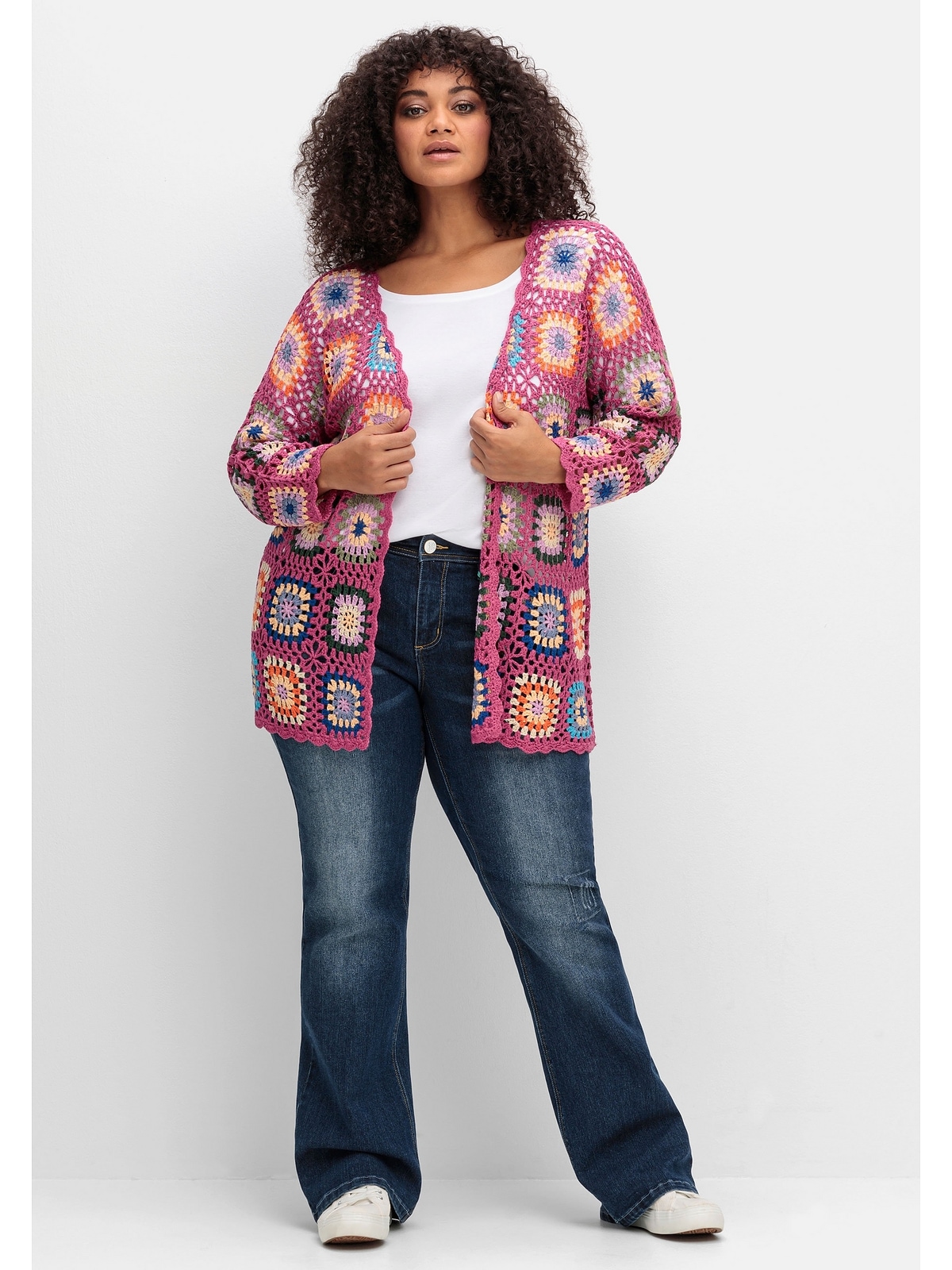 sheego by Joe Browns Cardigan »Große Größen«, in Häkeloptik, mit Crochet-Muster