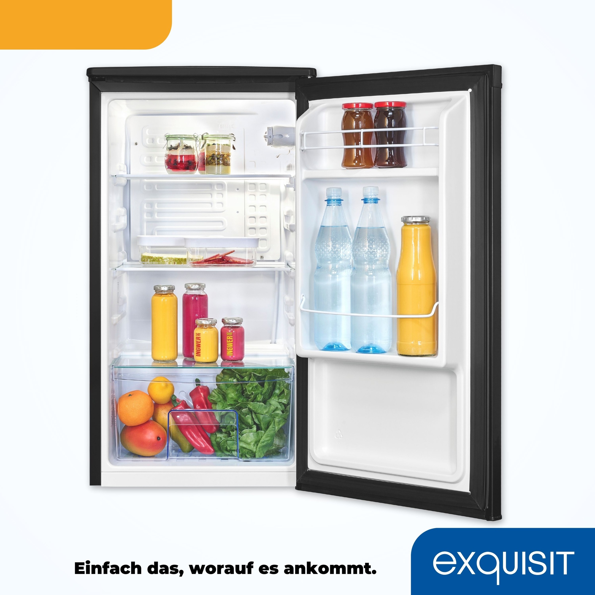 exquisit Vollraumkühlschrank »KS85-V-O91E schwarz«, 76 L Volumen