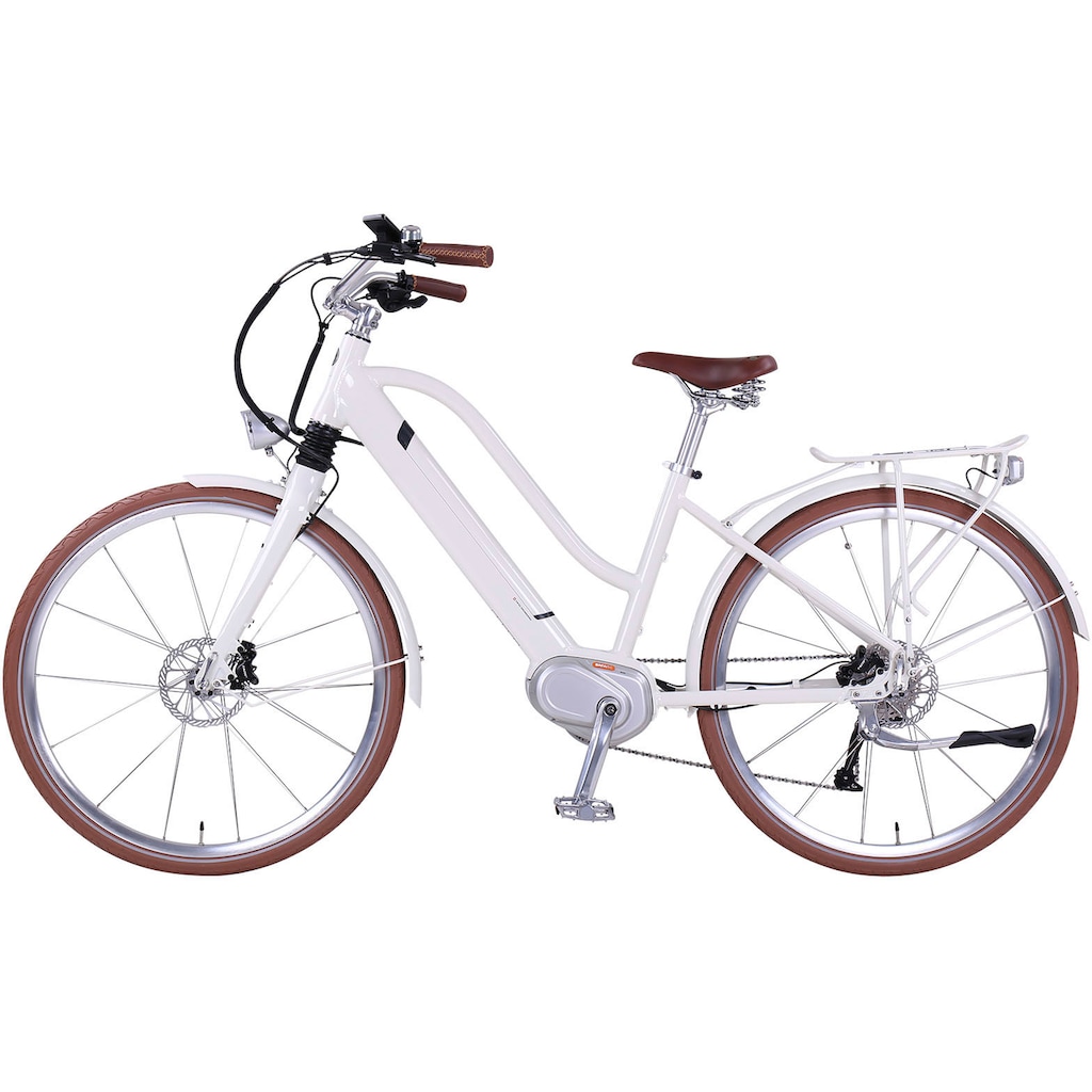 eGO Movement E-Bike »Classic 25 Cleopatra Trapez 45 cm Weiß 28"«, 10 Gang, Shimano, Deore, Mittelmotor 250 W