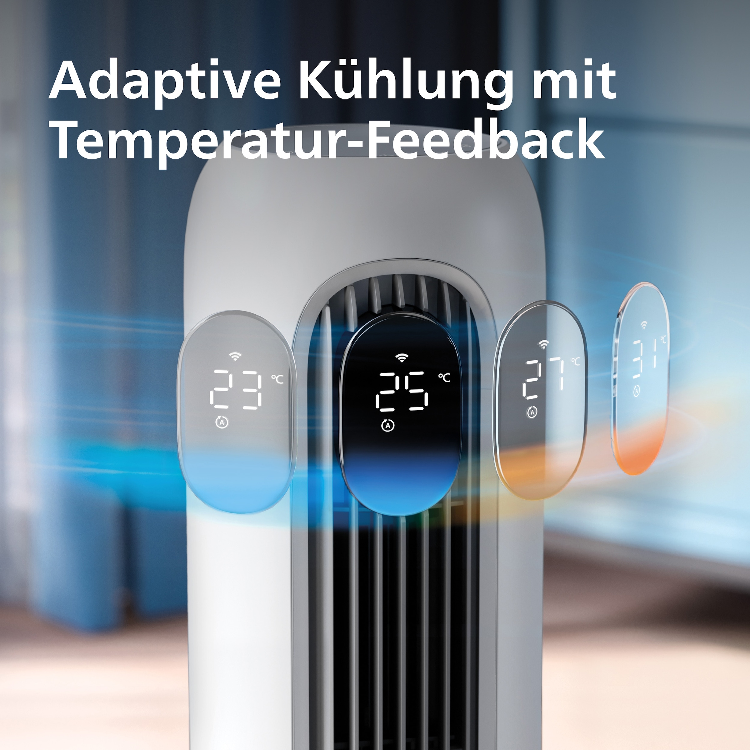 Philips Turmventilator »CX7550 Serie 7000 mit 12 Geschwindigkeiten u. Aromatherapie-Zusatz« Oszillierend, besonders leise, mit DC-Motor, Timer u. Fernbedienung