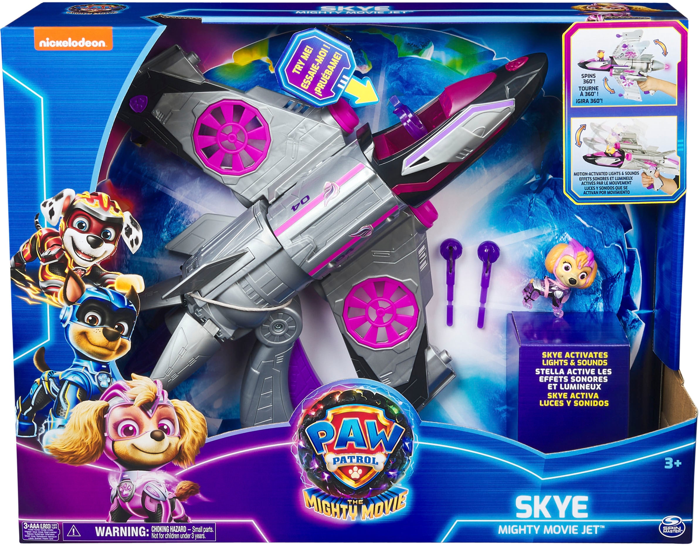 Spin Master Spielzeug-Flugzeug »Paw Patrol - Movie II - Skyes Deluxe Jet-Flieger«, inkl. Skye Figur, mit Licht- und Soundeffekt