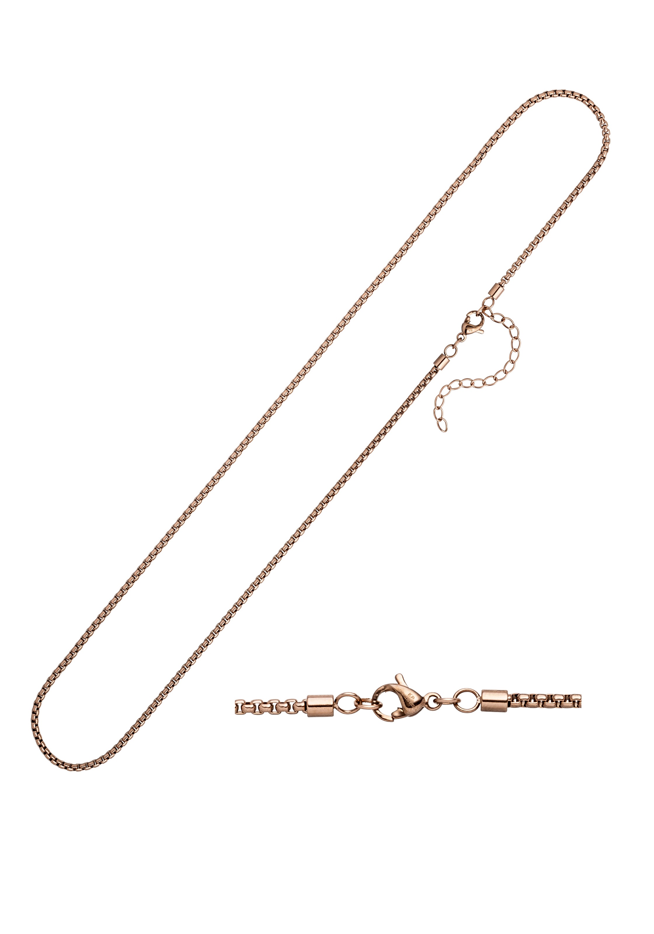 JOBO Damen Edelstahlkette "Venezianer-Kette", Edelstahl, L: 80roségoldfarben, Edelstahl, Halsketten, Edelstahl roségoldfarben 80 cm