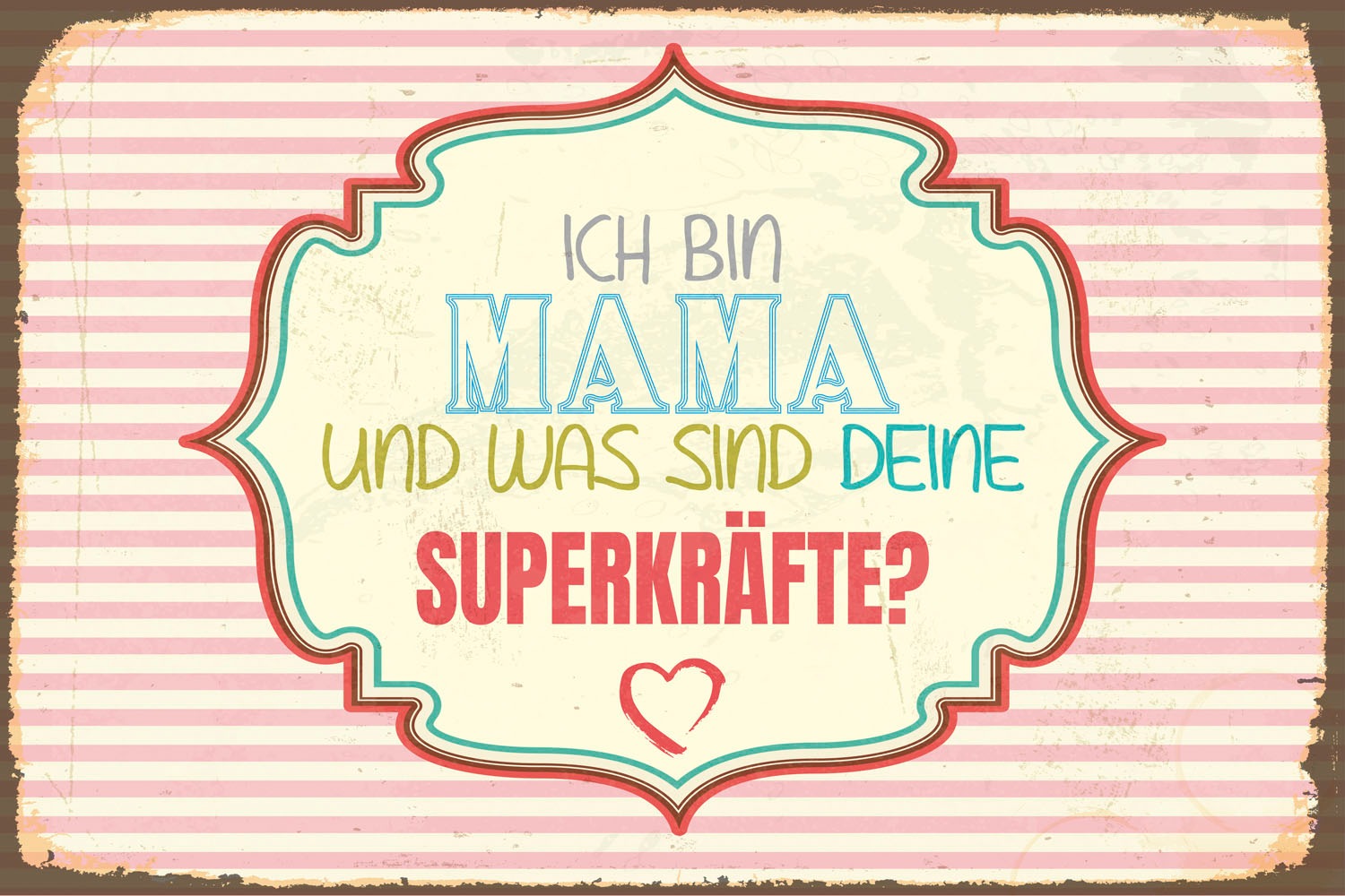 queence Metallbild "Superkraft", Schriftzüge-Schriftzug-Sprüche-Sprüche & T günstig online kaufen