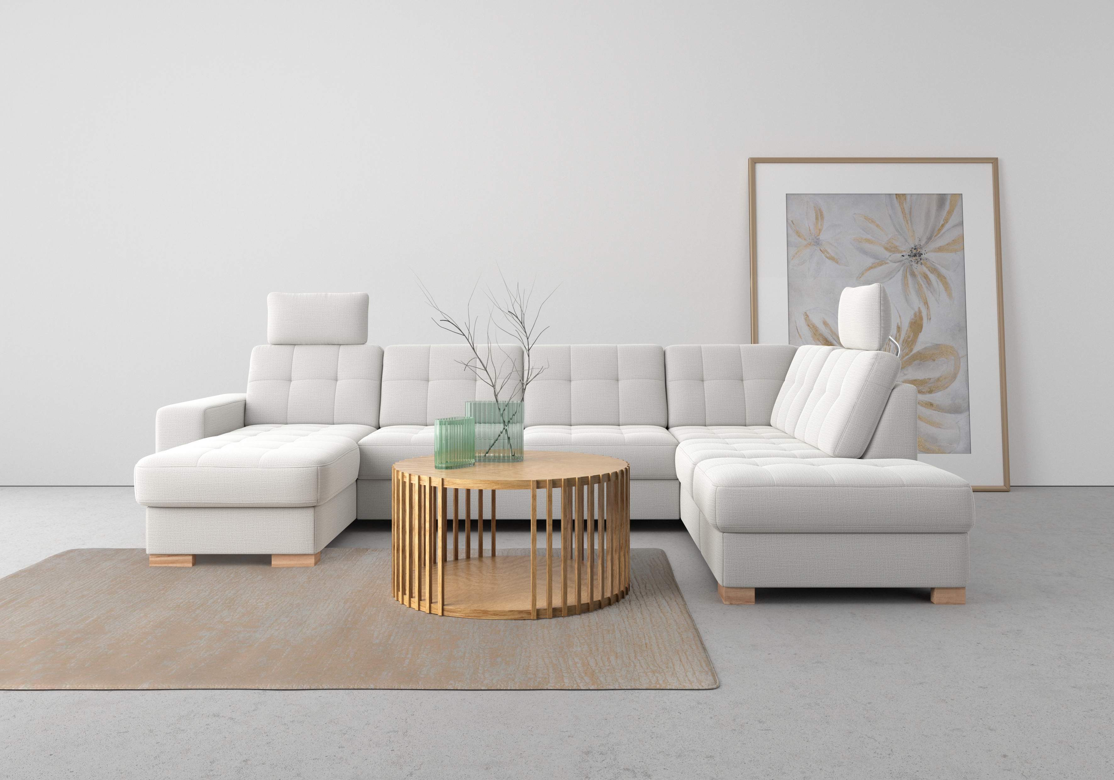 sit&more Wohnlandschaft "Quincy U-Form" wahlweise mit Schlaffunktion und Bettkasten