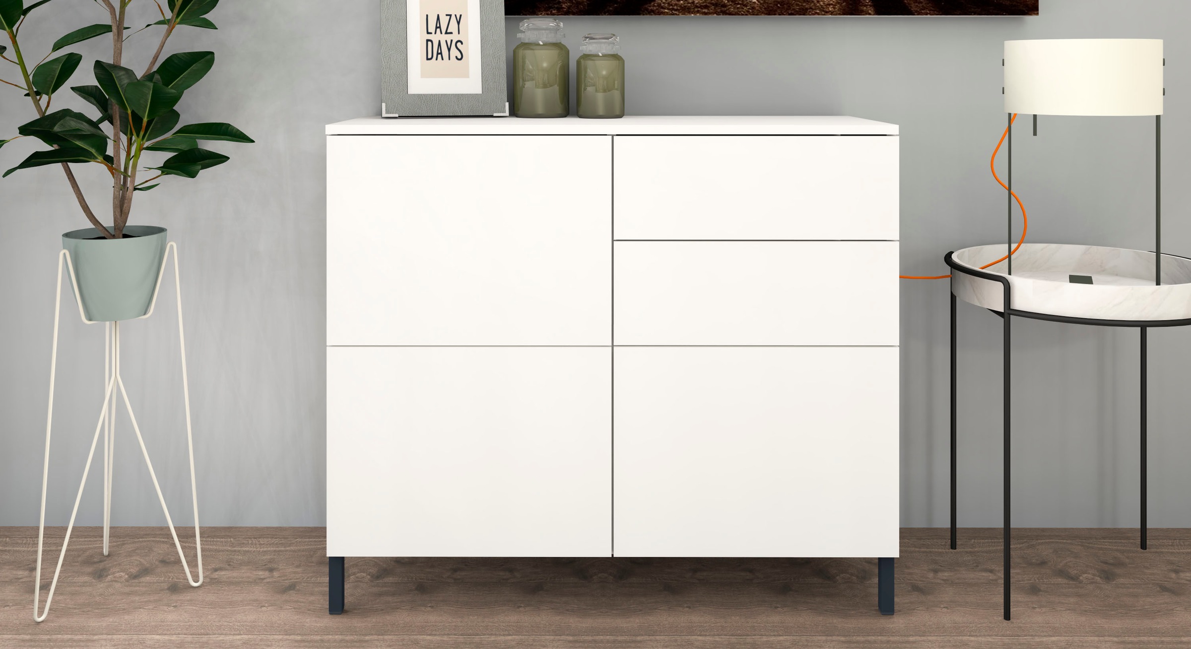 borchardt Möbel Kommode "Haama, modern, grifflos, Metallfüße, praktisch, 3 günstig online kaufen