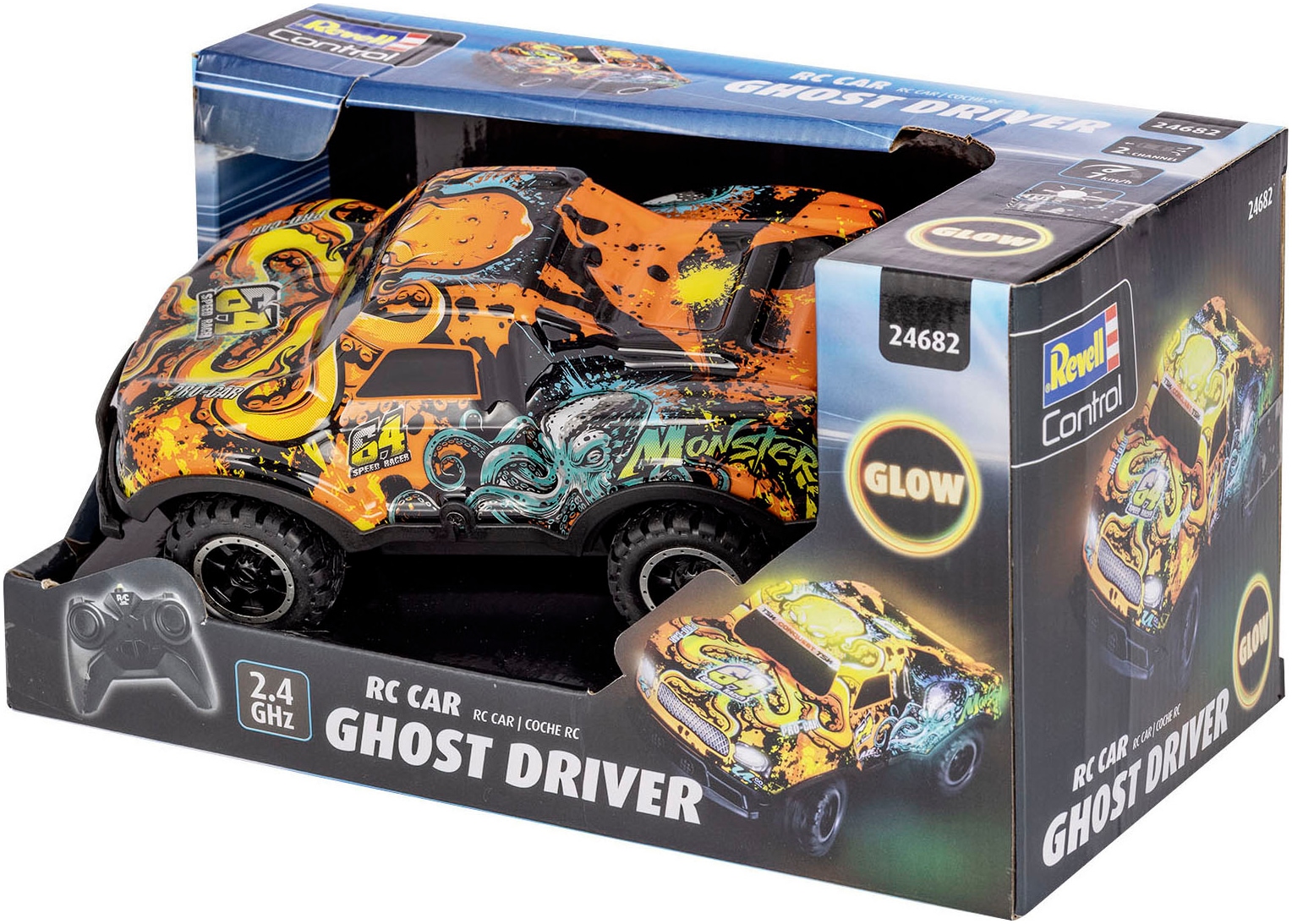 Revell® RC-Monstertruck »Revell® control, Ghost Driver, 2,4 GHz, orange«, mit LED-Licht