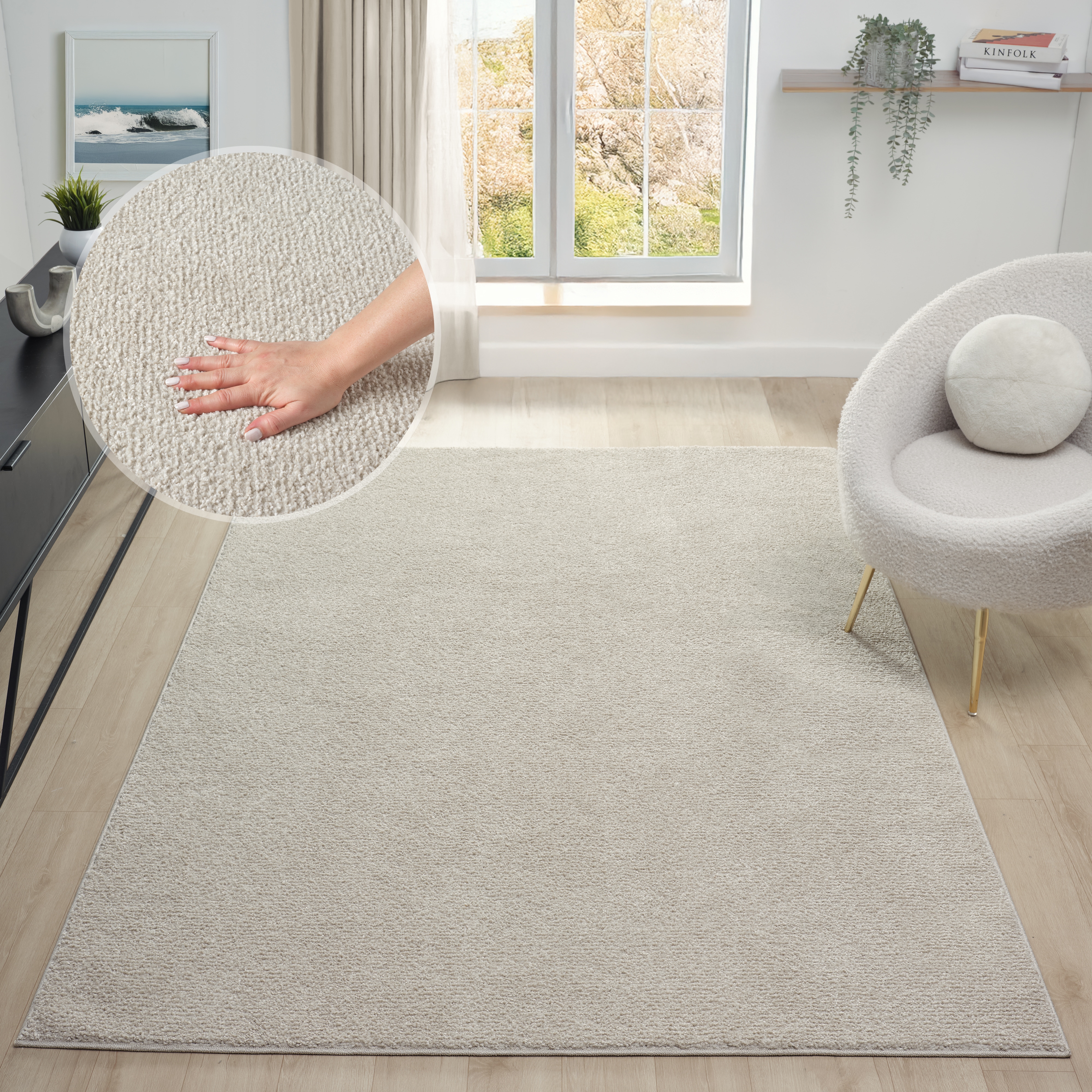 OTTO home "Lisam" rechteckig 15 mm Höhe meliert, uni, weich, Wohnzimmer, Schlafzimmer