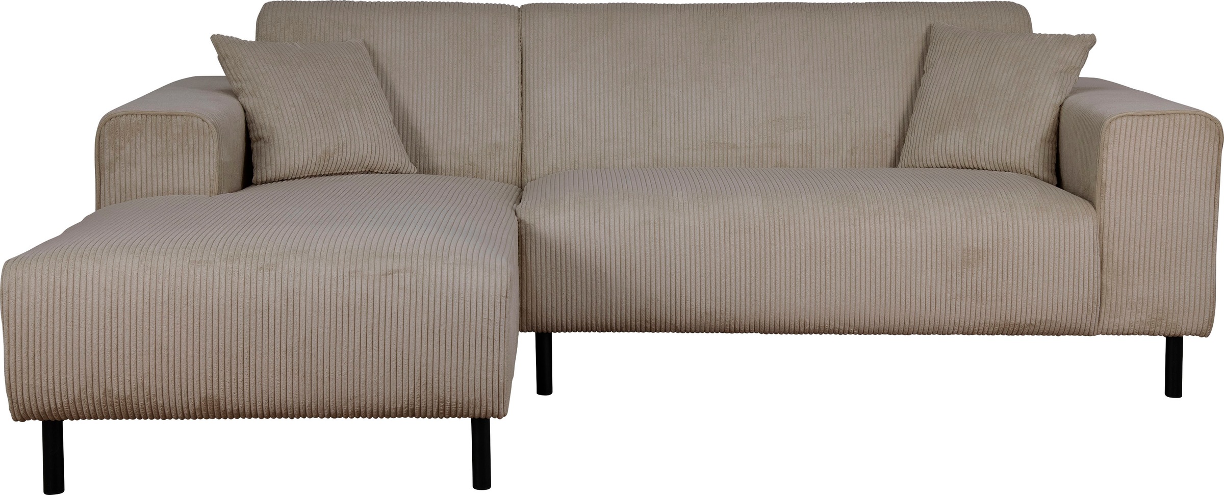Home affaire Ecksofa »ARROS L-Form mit Wellenunterfederung, Maße B/T/H: 235/163/81 cm«, incl. Zierkissen, mit Recamiere rechts/links bestellbar, auch in Cord