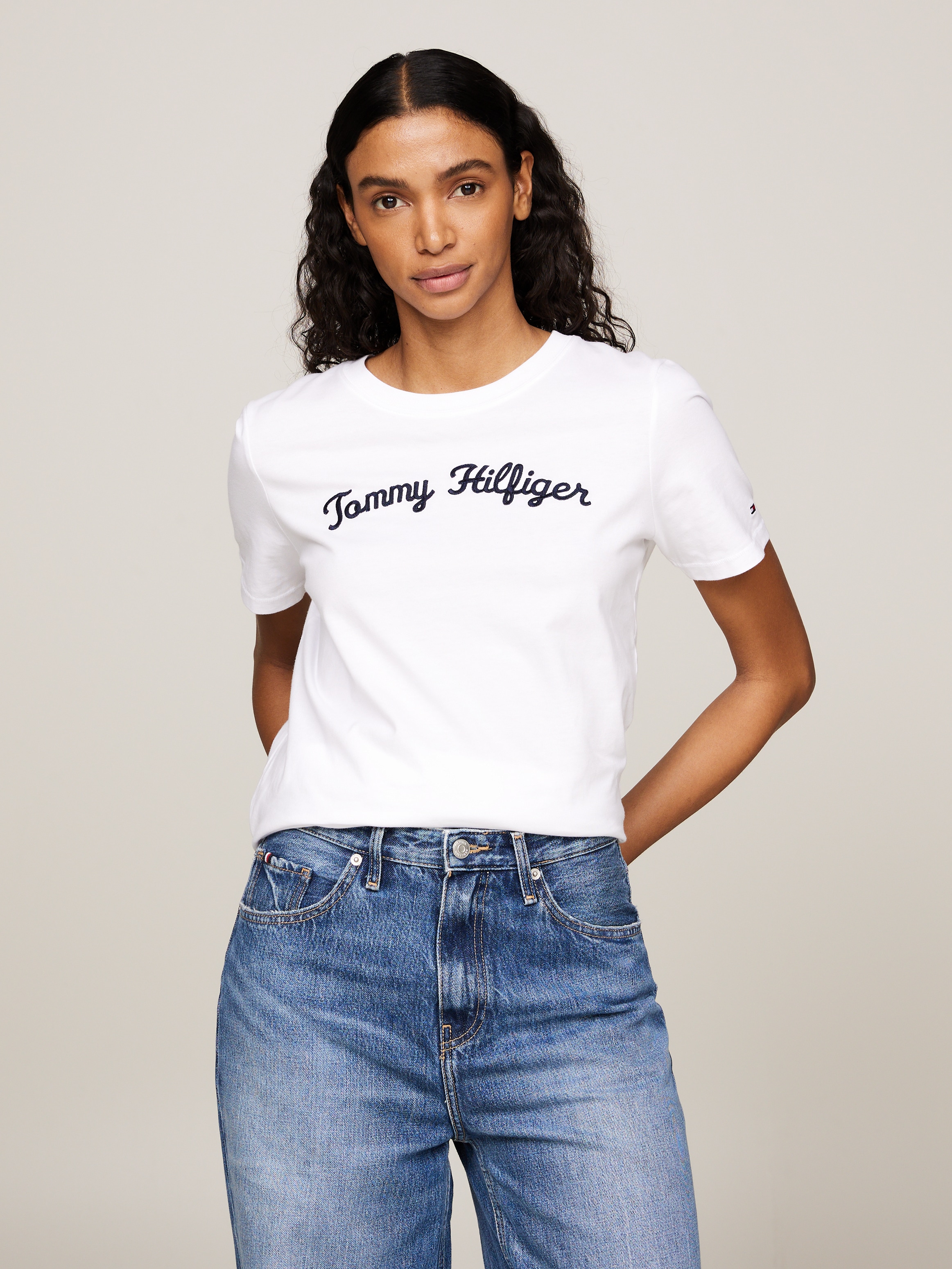 Tommy Hilfiger Kurzarmshirt "REG SCRIPT C-NK SS", mit Tommy Hilfiger Script günstig online kaufen