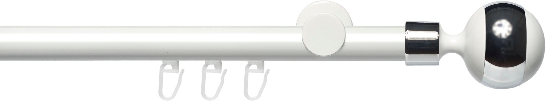 Liedeco Gardinenstange "Innenlaufgarnitur 20 mm Power Kugel mit Ring", 1 läufig-läufig, Fixmaß, Gardinenstange Komplett