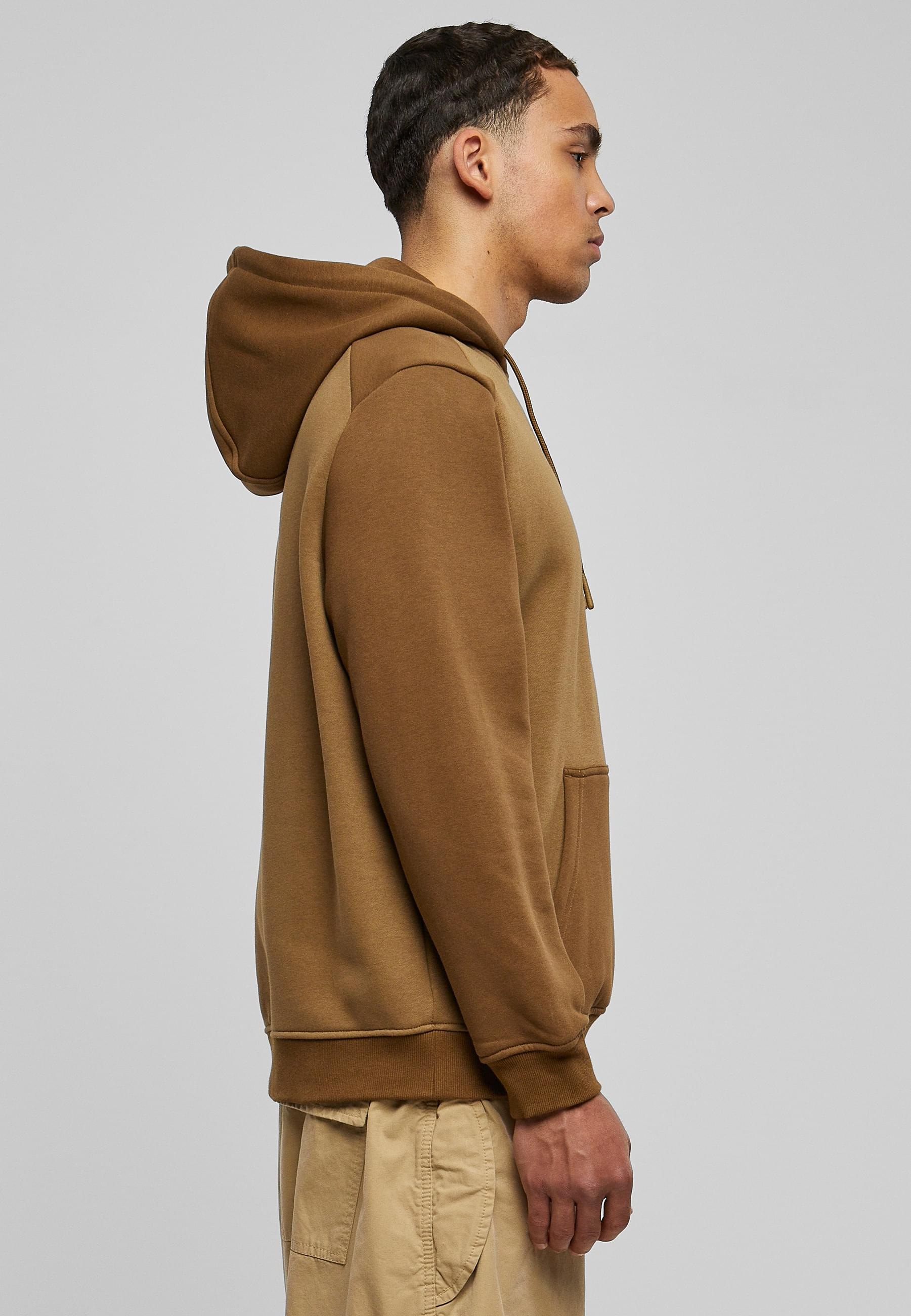 URBAN CLASSICS Rundhalspullover »Urban Classics Herren 2-Tone Fake Raglan Hoody«, (1 tlg.)