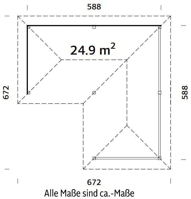Palmako Holzpavillon »Bianca 24,9 m² Set 1«, BxTxH: 588x588x323 cm