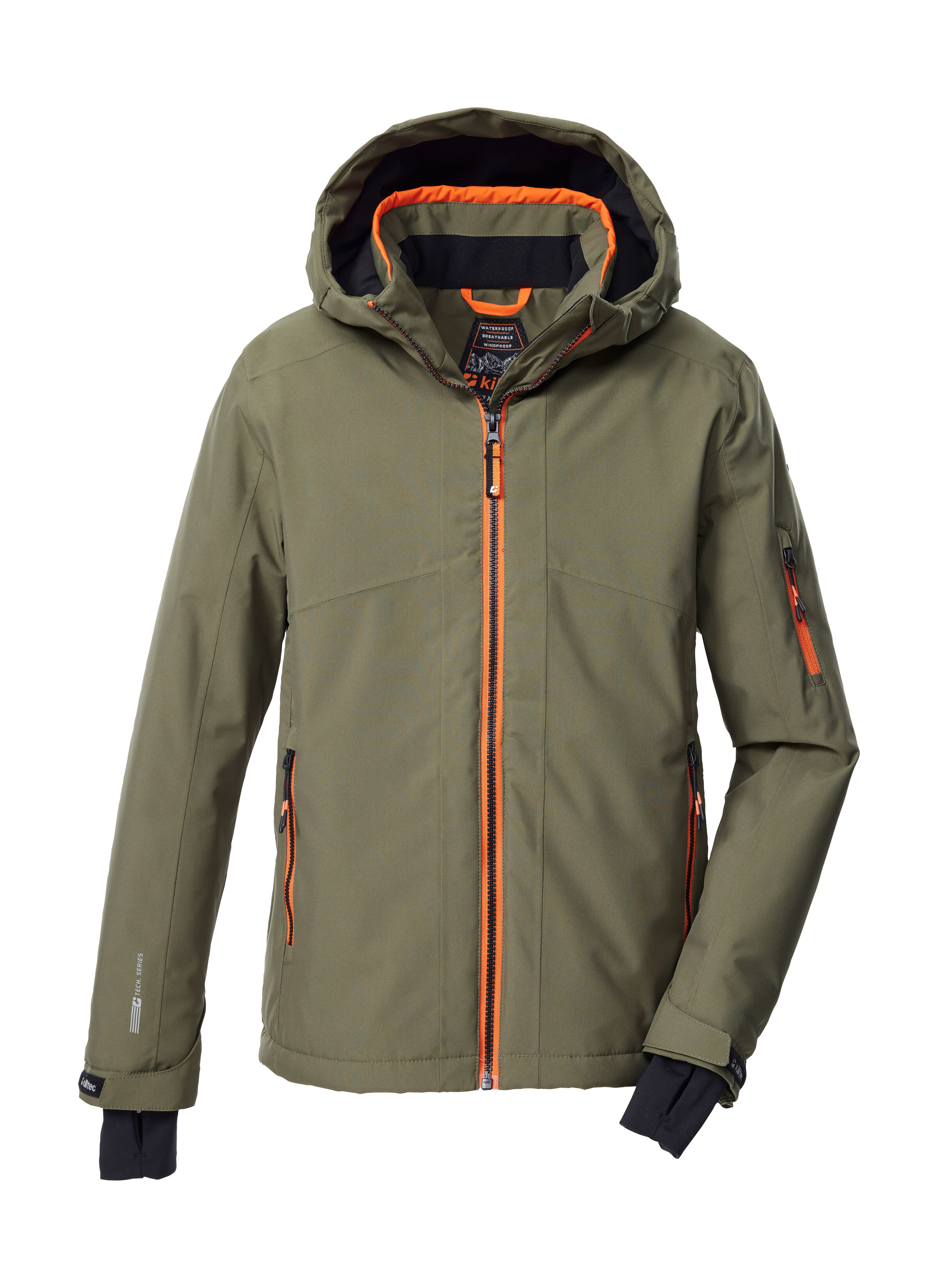 Killtec Skijacke "KSW 202 BYS SKI JCKT" Wasserdichte Kinder-Skijacke mit verstellbarer Kapuze und Schneefang