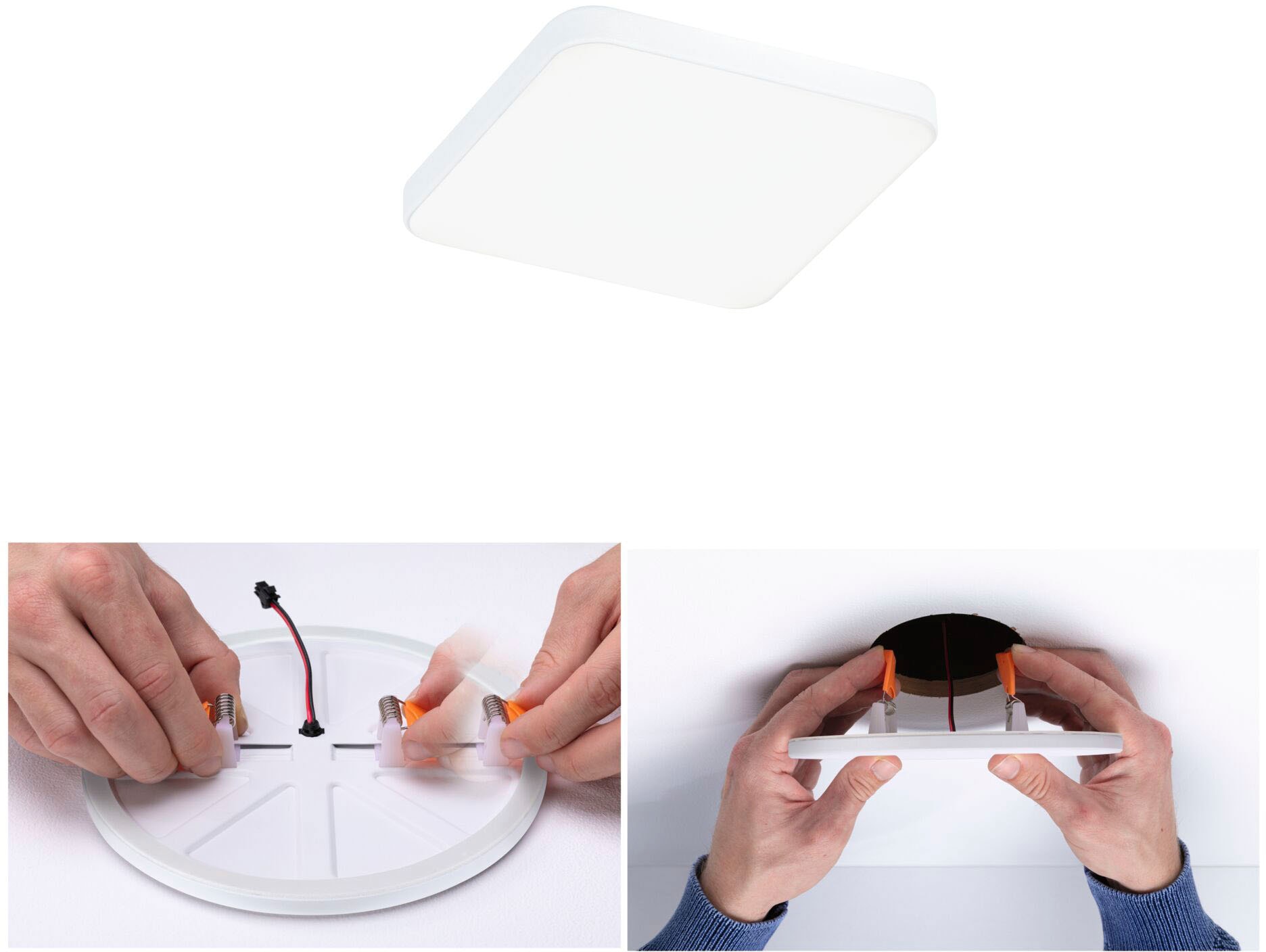 Paulmann LED Einbauleuchte »Veluna VariFit Edge IP44 eckig 90x90mm 500lm 4000K Weiß dimmbar«, 1 flammig, LED Einbaupanel IP44 eckig 90x90mm 500lm 4000K Weiß dimmbar