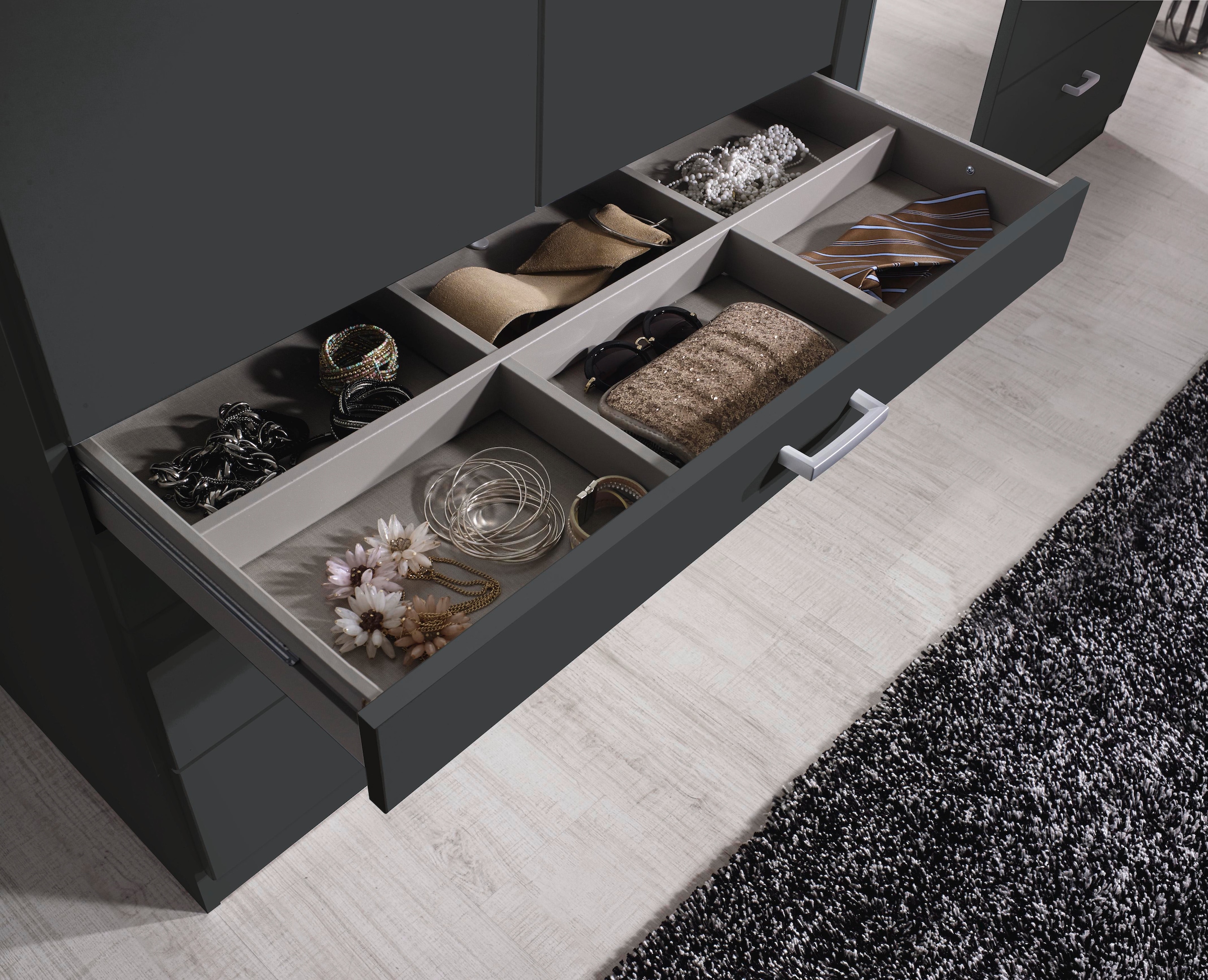 rauch Drehtürenschrank »Kleiderschrank Schrank Garderobe Wäscheschrank WILDBERG« Breiten 230/275 cm, Höhen 212/231 cm,  mit 6 Schubladen, obere Schublade mit Holz-Einteilung MADE IN GERMANY