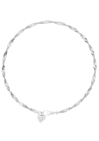 Fußkette mit Anhänger »Schmuck Geschenk Silber 925 Körperschmuck Herz+LIEBE...