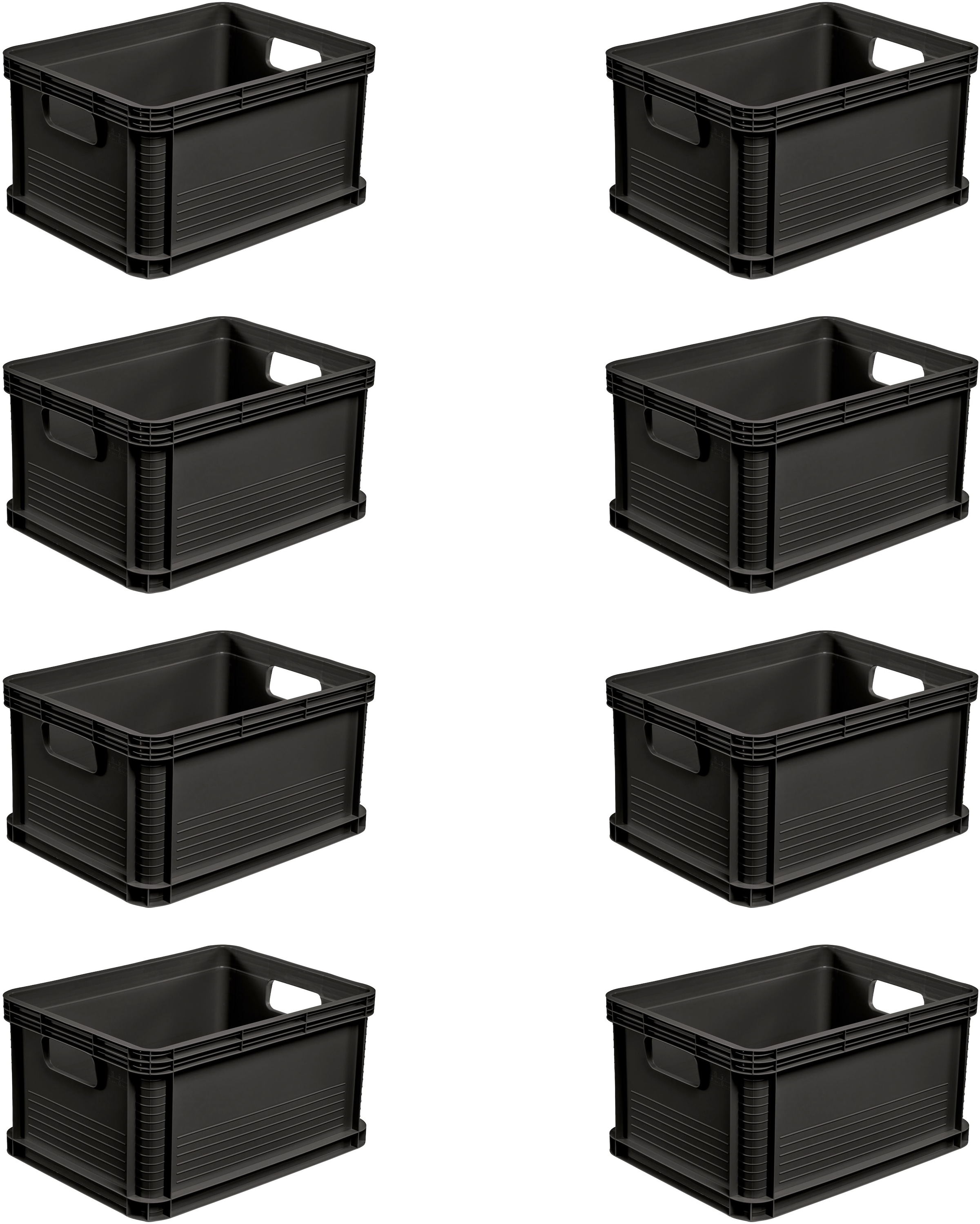 KEEEPER Transportbehälter "Transportbox robert, 8er Set, 20 L, 40 x 30 x 22 cm", B/H/L: 30cm x 22cm x 40cmgraphit grau, Transportboxen, säure- und