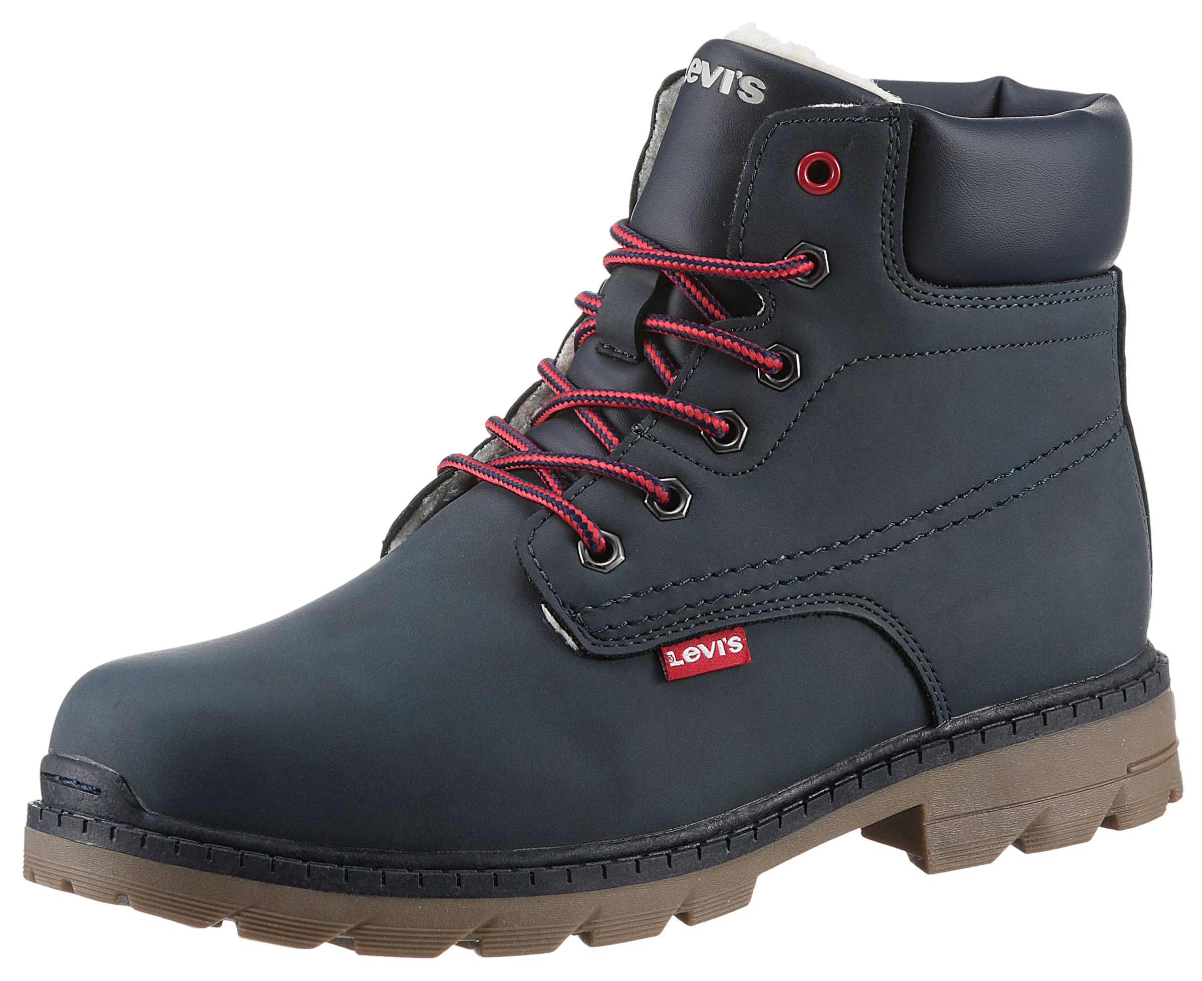 Levis Kids Winterboots "LEVIS NEW FORREST FUR", Blockabsatz, Outdoorschuh, Schnürboots mit gepolstertem Schaftrand