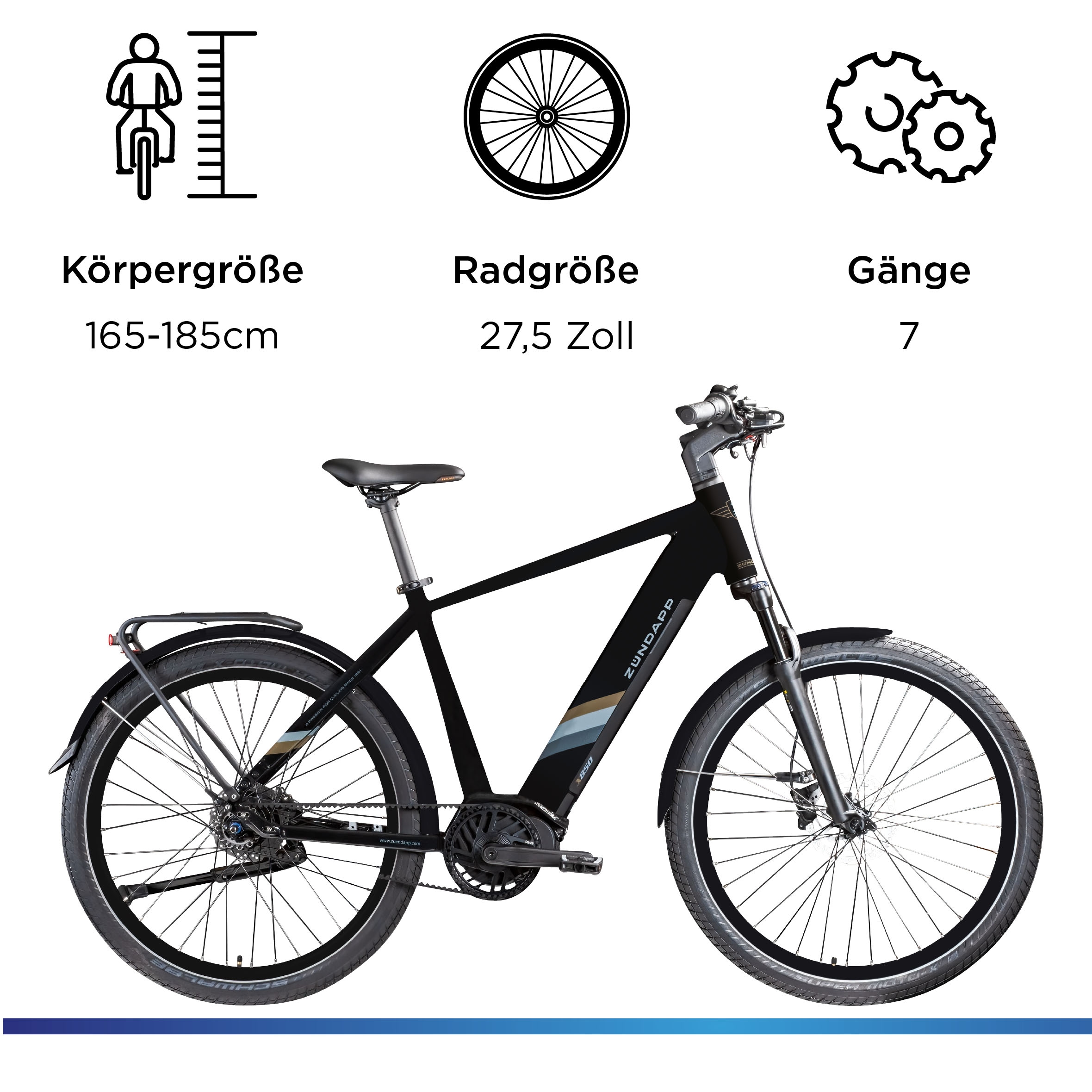 Zündapp E-Bike »X850«, 7 Gang, Mittelmotor 250 W