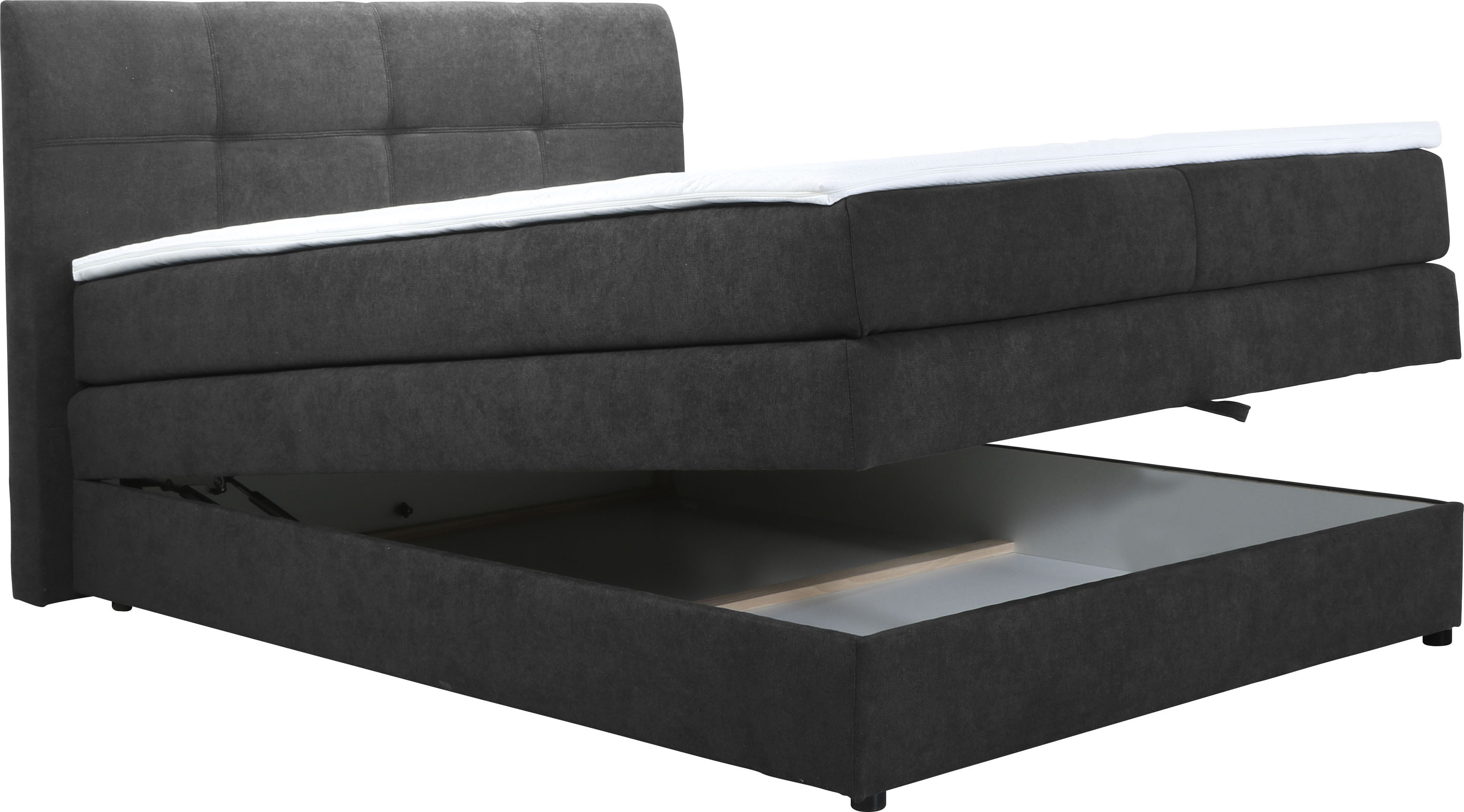 Thumbnail - Home affaire Boxspringbett "Finja" besonders komfortable Liegehöhe, mit praktischem Bettkasten