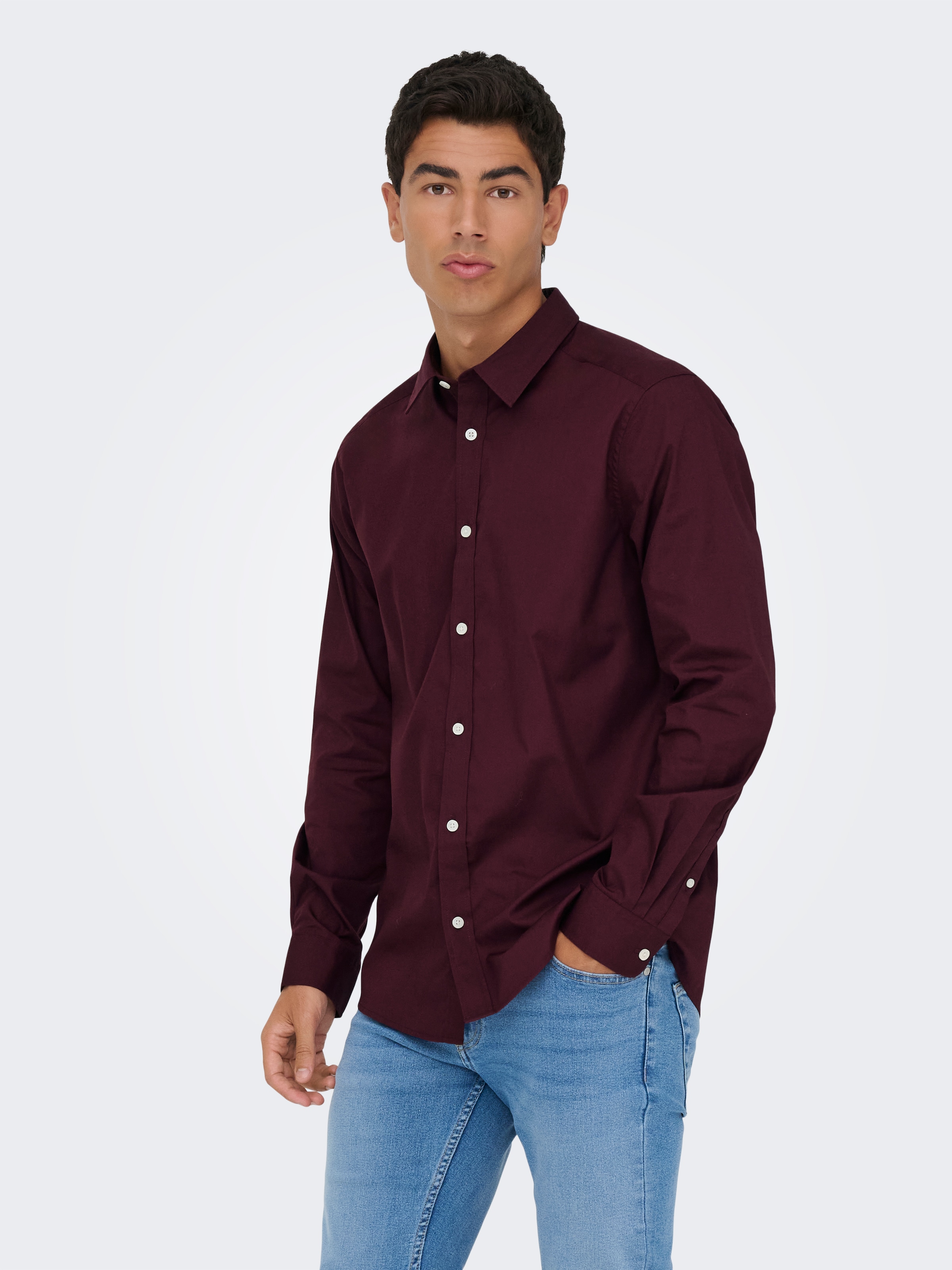 ONLY & SONS Langarmhemd "ONSFLORIAN LIFE LS POPLIN SHIRT OTL" günstig online kaufen