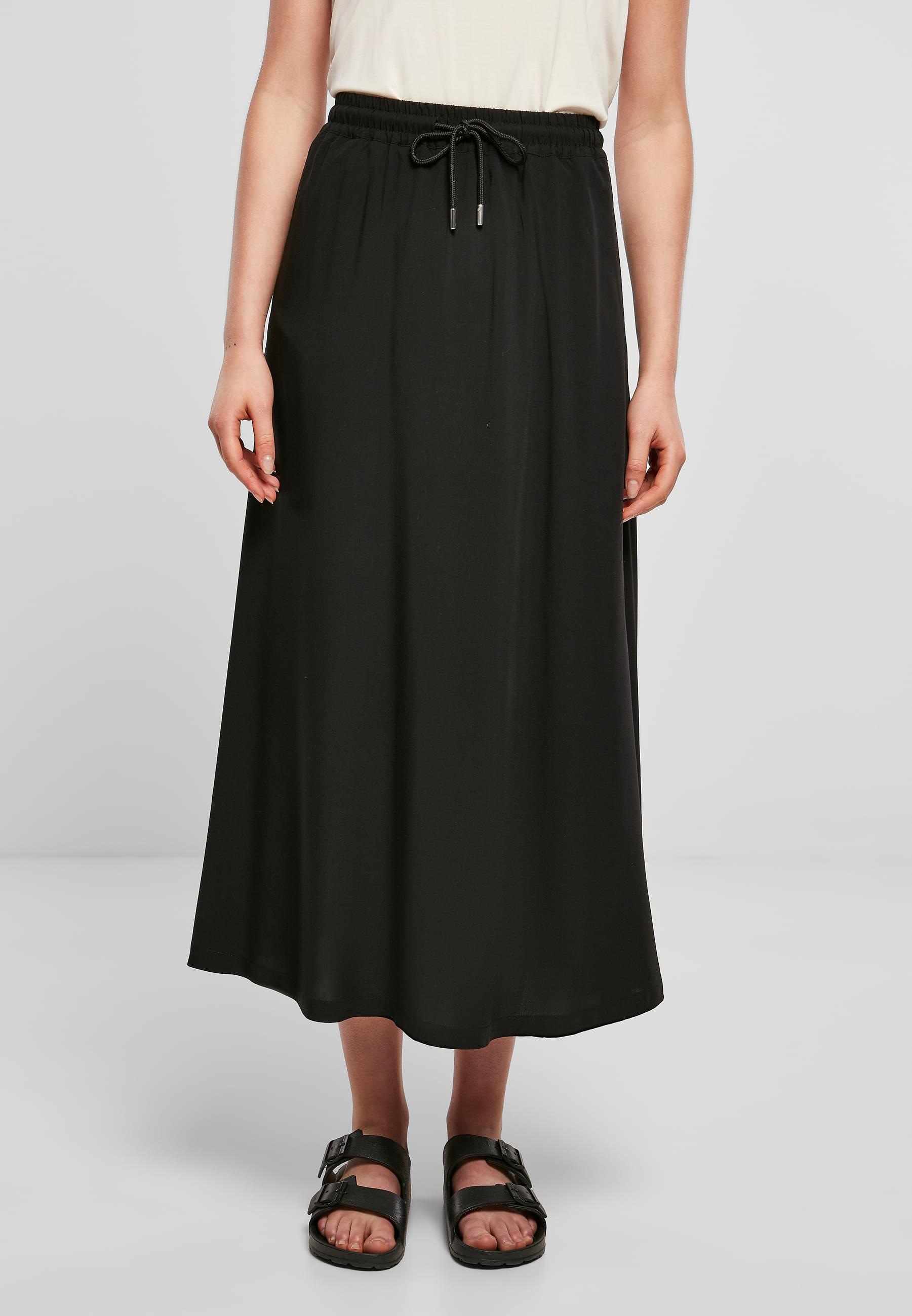 URBAN CLASSICS Jerseyrock »Urban Classics Damen Ladies Viscose Midi Skirt«, (1 tlg.)