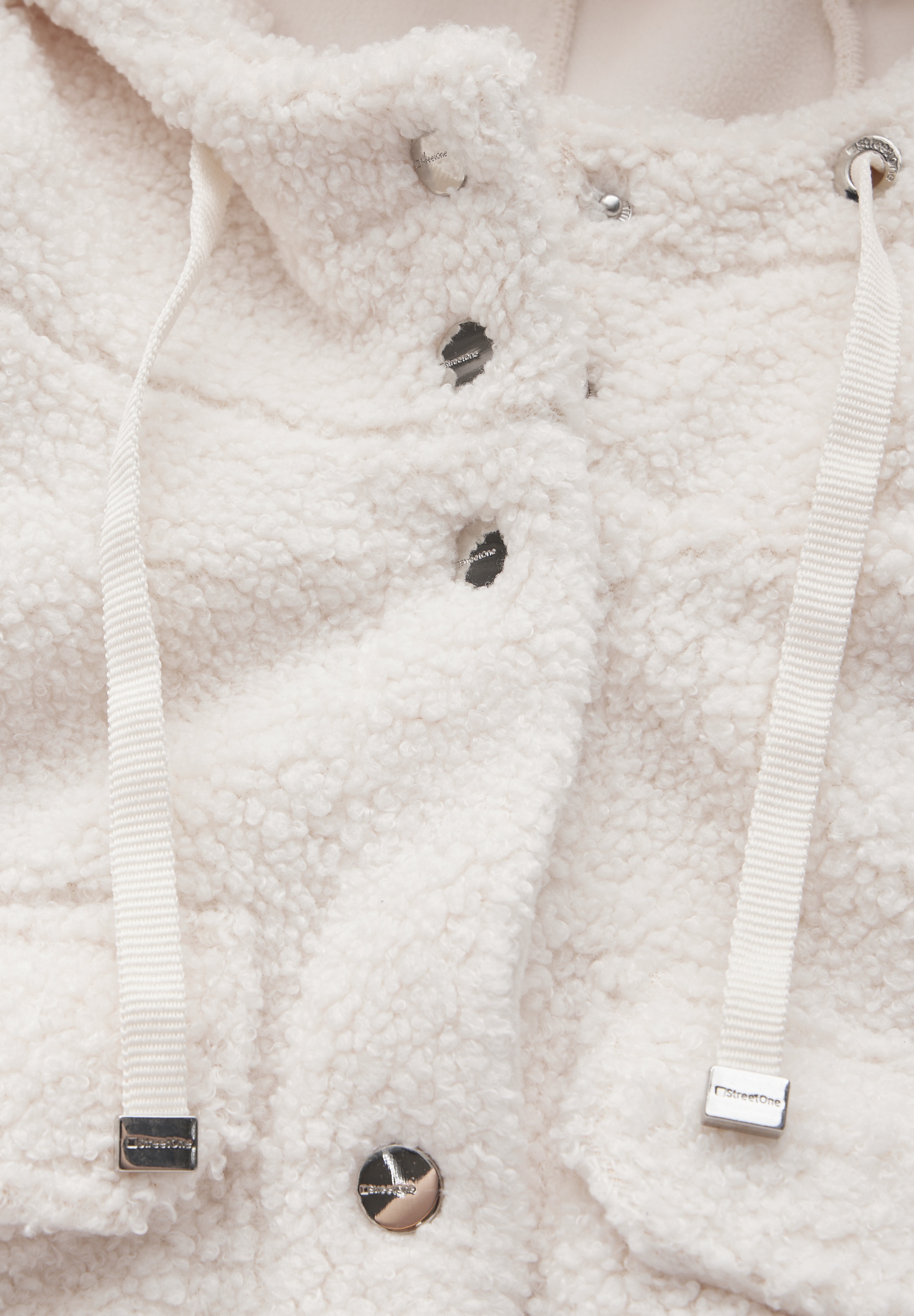 STREET ONE Fellimitatjacke, mit Kapuze, mit Brusttaschen