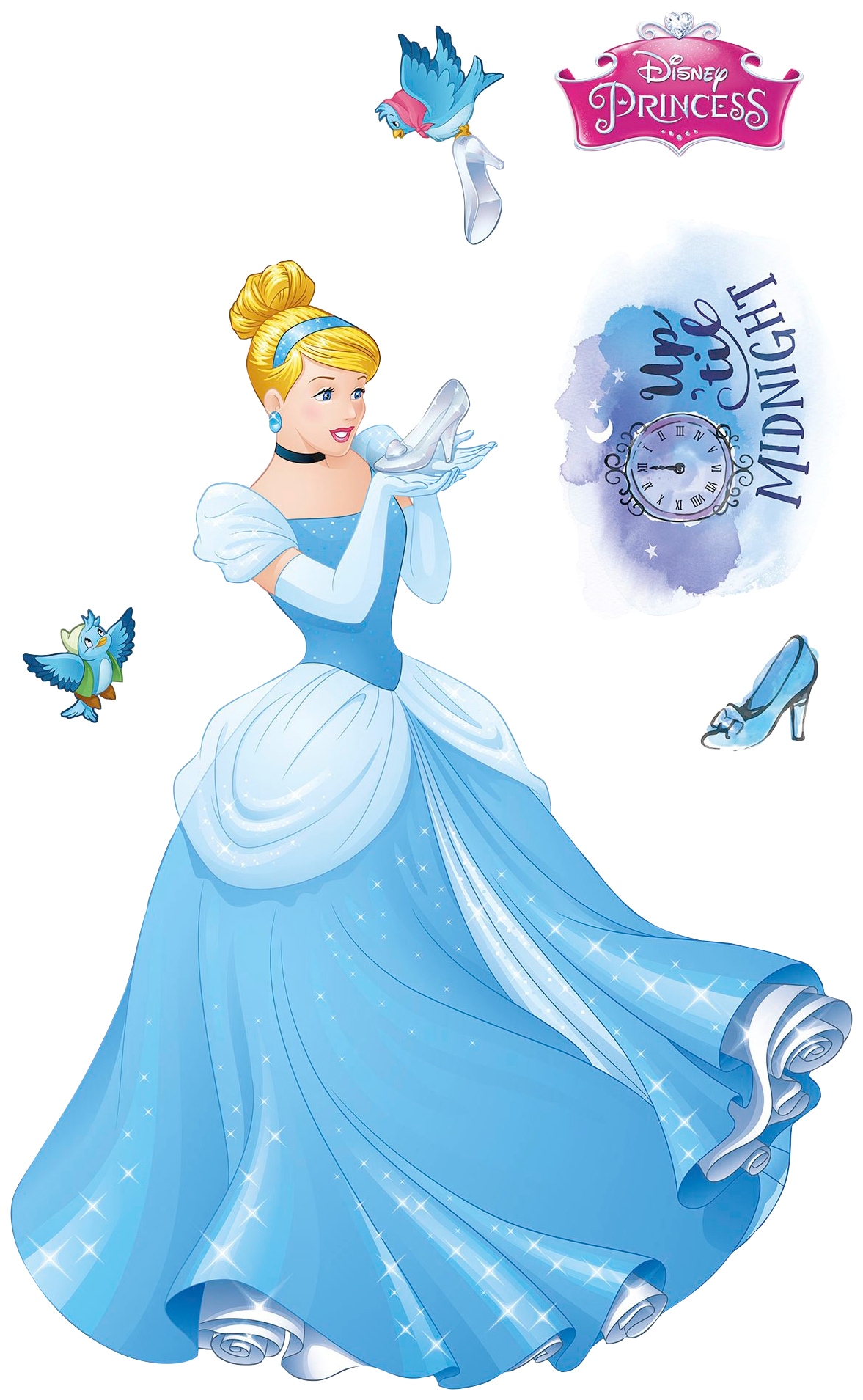Komar Vliestapete "Selbstklebende Vlies - Cinderella XXL - Größe 127 x 200 cm" bedruckt glatt Kinderzimmer