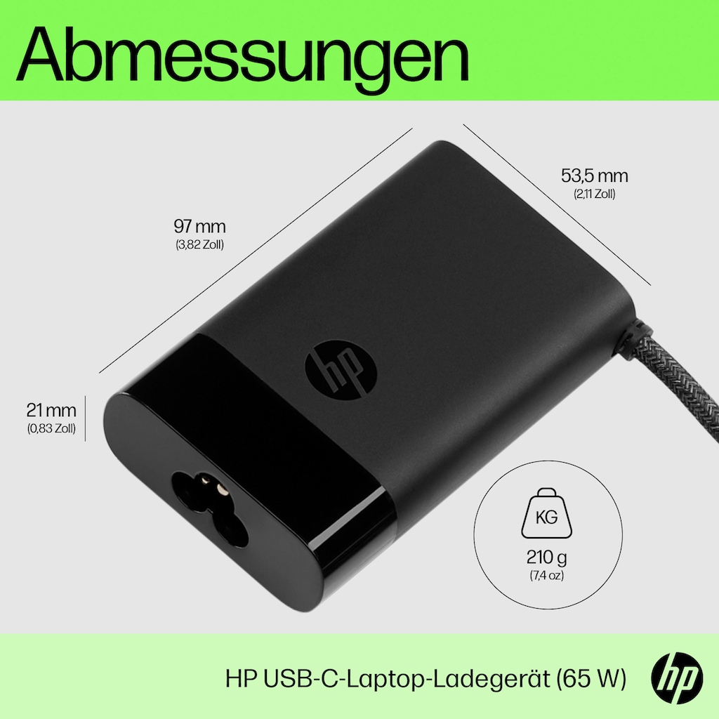 HP Notebook-Ladegerät »65W USB-C Laptop Charger«, (1 St.)