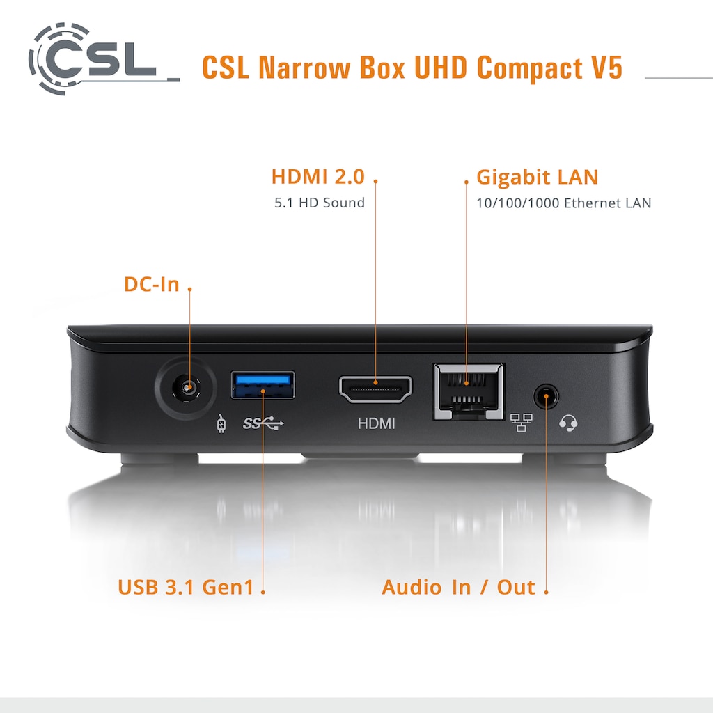 CSL Mini-PC »Narrow Box Ultra HD Compact v5«