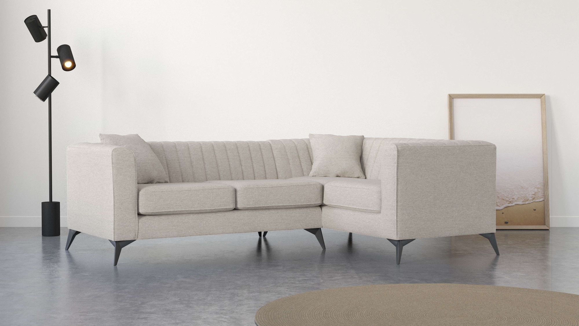 Places of Style Ecksofa "MATTHEW L-Form ideal für kleine Räume, Maße B/T/H: günstig online kaufen