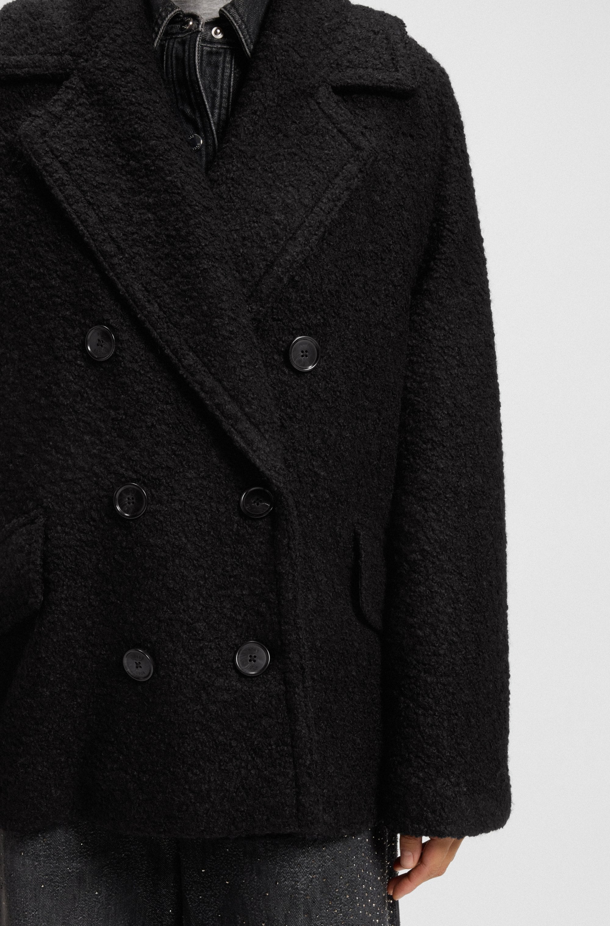 BOSS ORANGE Caban »Cabani Premium Damenmode« im Boxy-Fit mit Bouclé-Struktur