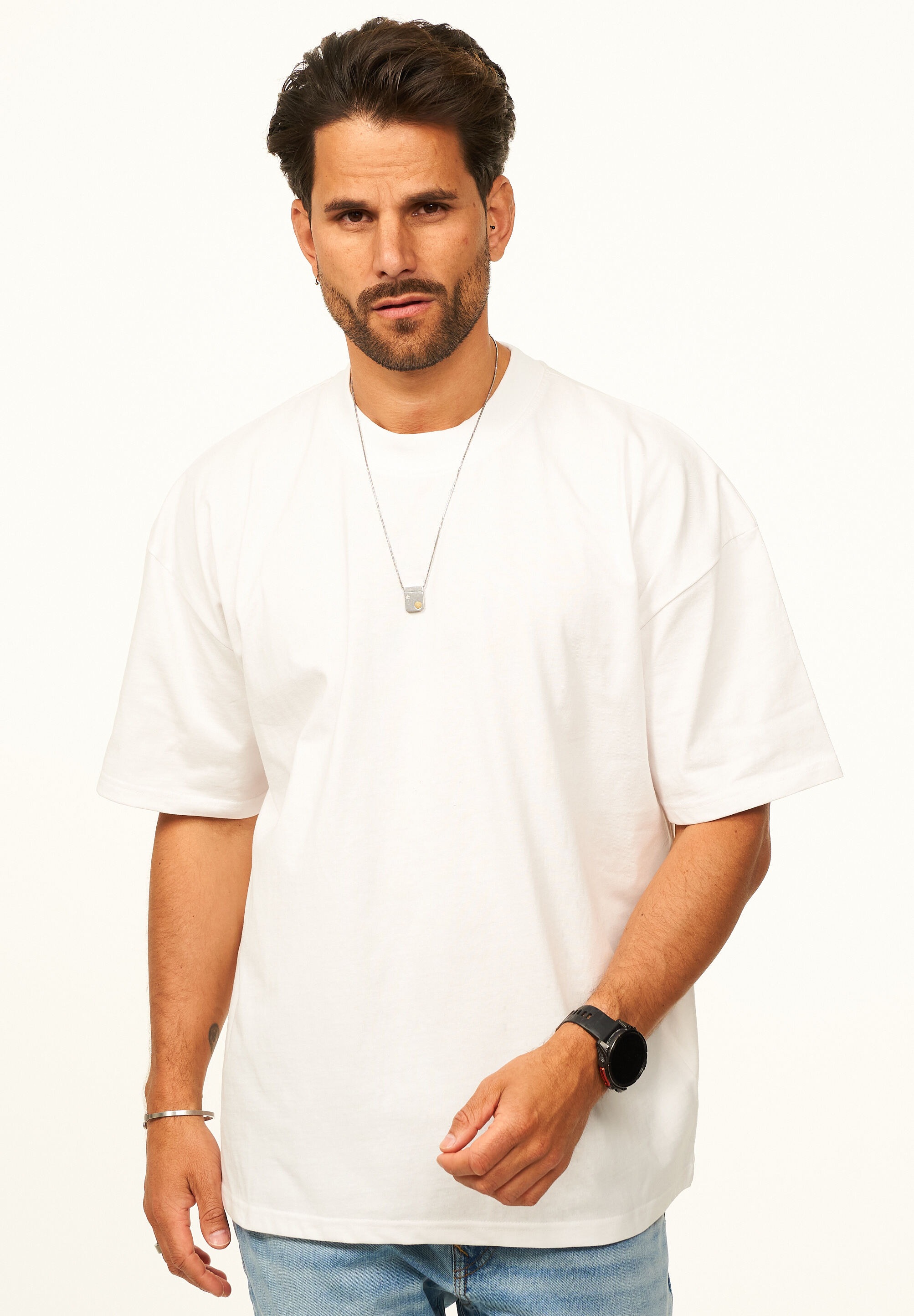 Daily Cotton T-Shirt »Kurzarm Oversize aus 100% Baumwolle mit Rundhalsausschnitt Crew Neck für Herren« Basic Oberteil Crew-Neck kurzärmlig aus 100% Baumwolle für Männer