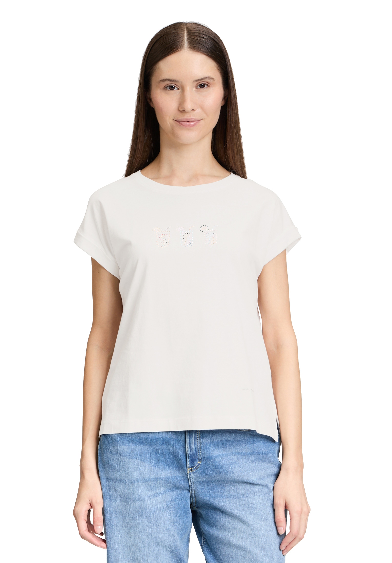 Cartoon Kurzarmshirt "Damen mit Ärmelaufschlag", 1 Stk. Hotfix günstig online kaufen