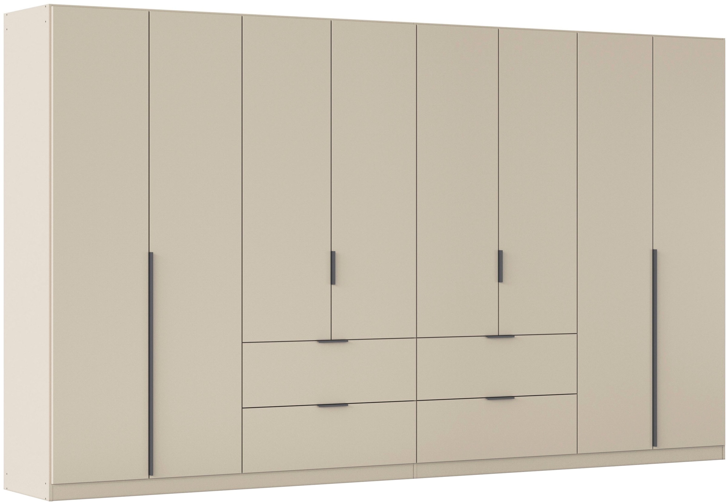 OTTO home Drehtürenschrank "Kleiderschrank Schrank Garderobe AGORDO mit Dekor- oder Hochglanzfront" in zwei Griff-Farben, Breite 360 cm, mit Außenschubkästen, Serie in 7 Breiten und 2 Höhen MADE IN GERMANY