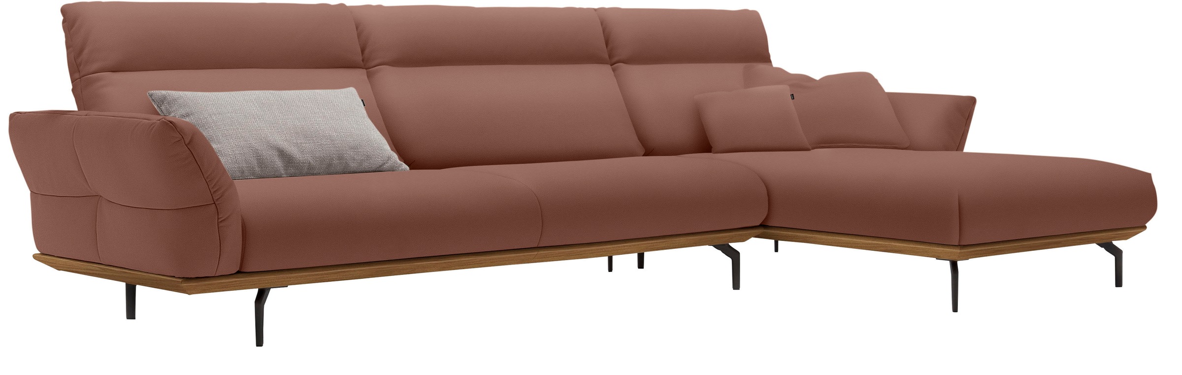 Creation BY ROLF BENZ Ecksofa "CR.460", Sockel in Nussbaum, Winkelfüße in U günstig online kaufen