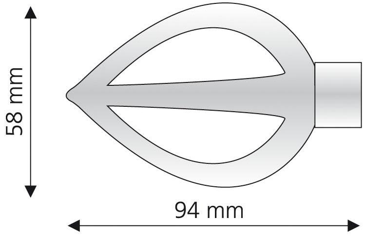 Liedeco Gardinenstangen-Endstück »Flamme«, (Set, 2 St.), für Gardinenstangen Ø 16 mm