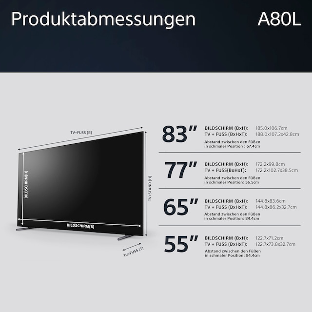 Sony OLED-Fernseher »XR-55A80L«, 139 cm/55 Zoll, 4K Ultra HD, Google TV- Smart-TV-Android TV | BAUR