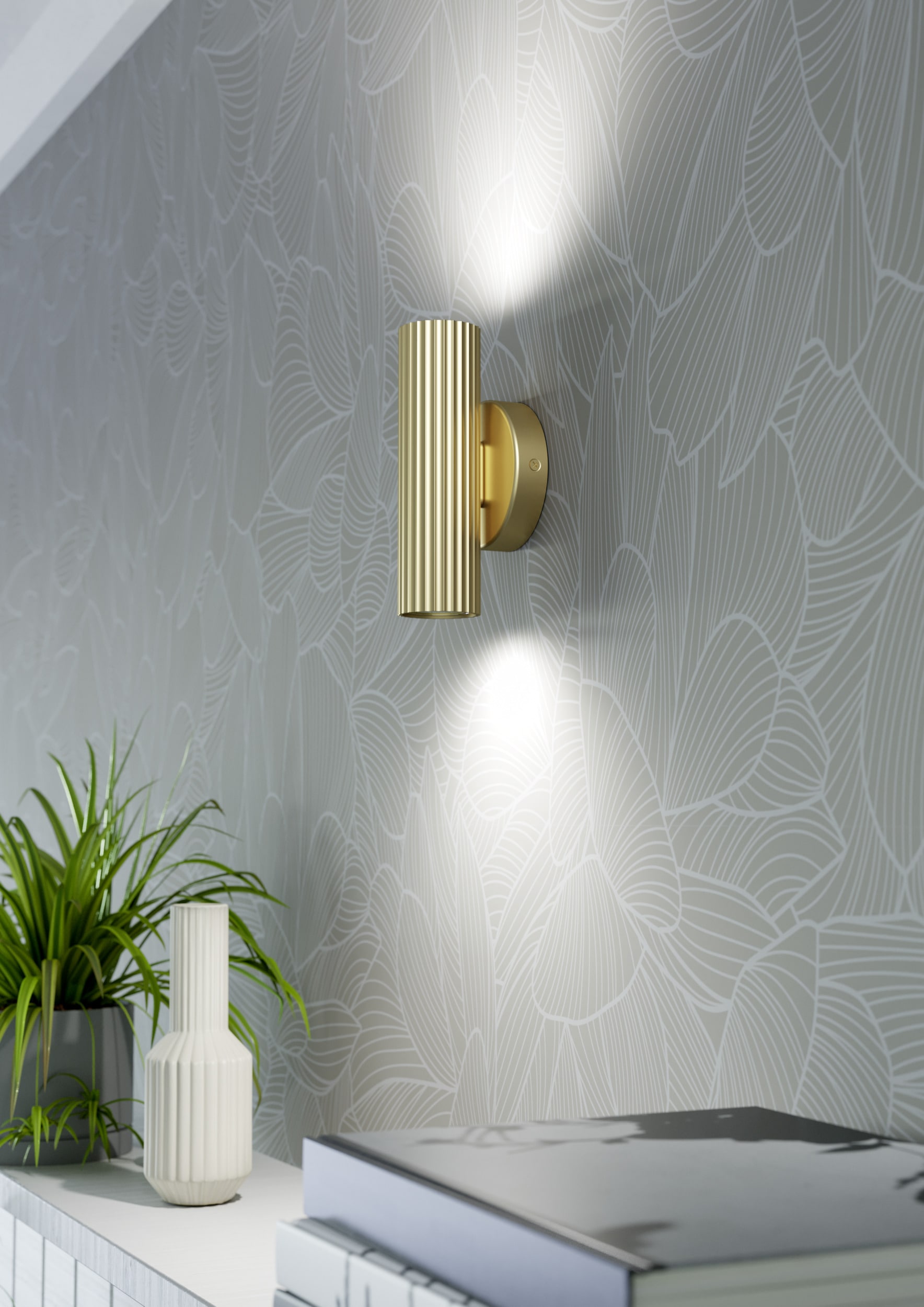 EGLO Wandleuchte »PORTILLO Wandlampe - Alu, Stahl - GU10 - 2X5W - IP20« GU10 1 Stk. Wandstrahler, Wandspot, Wohnzimmer, Flur, L10,5 x H20 x AL8,5 cm