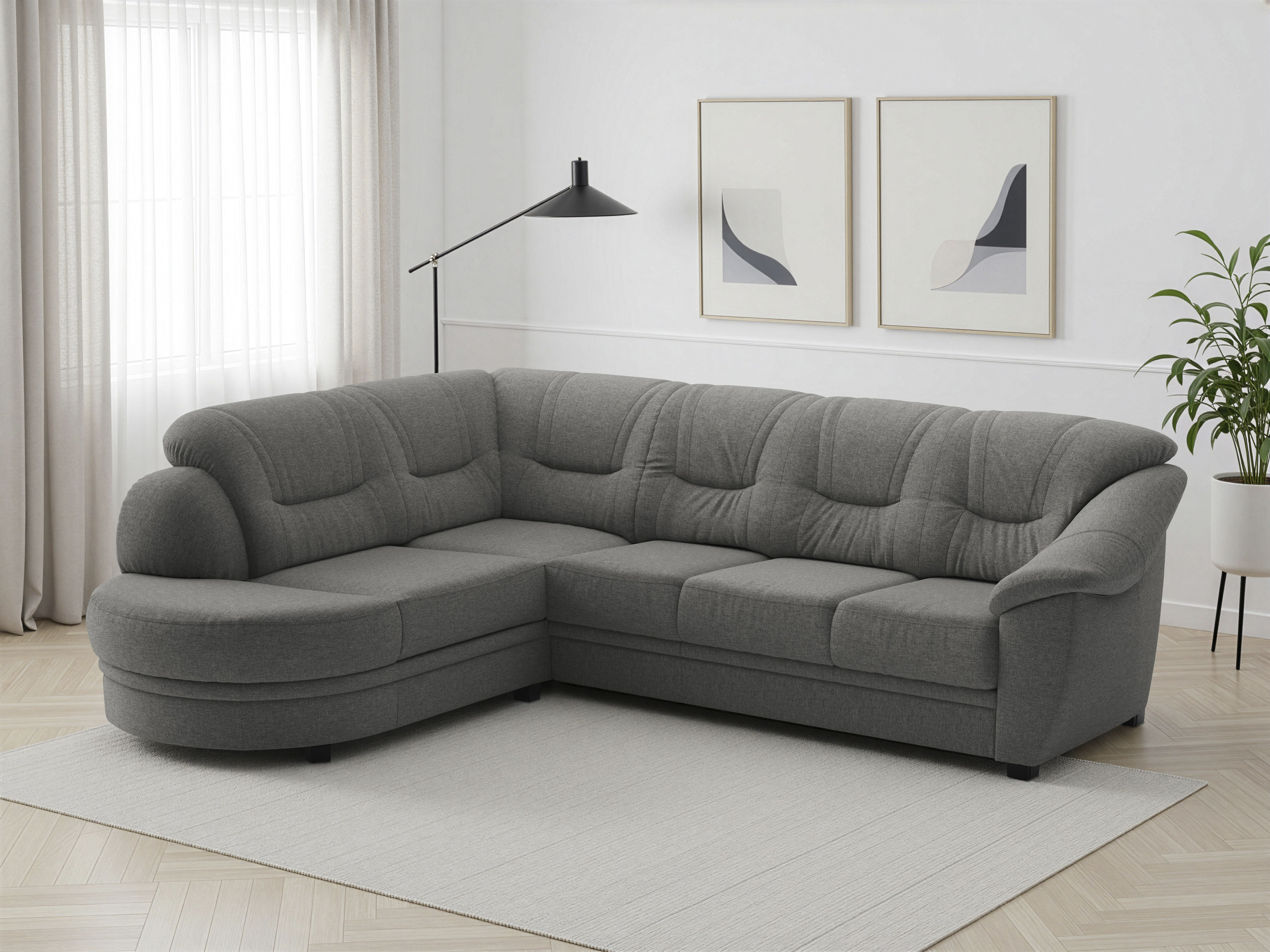 sit&more Ecksofa "Savona L-Form, B: 267 cm, Couch mit Federkern, Komfortsitzhöhe 46 cm" optional mit Schlaffunktion