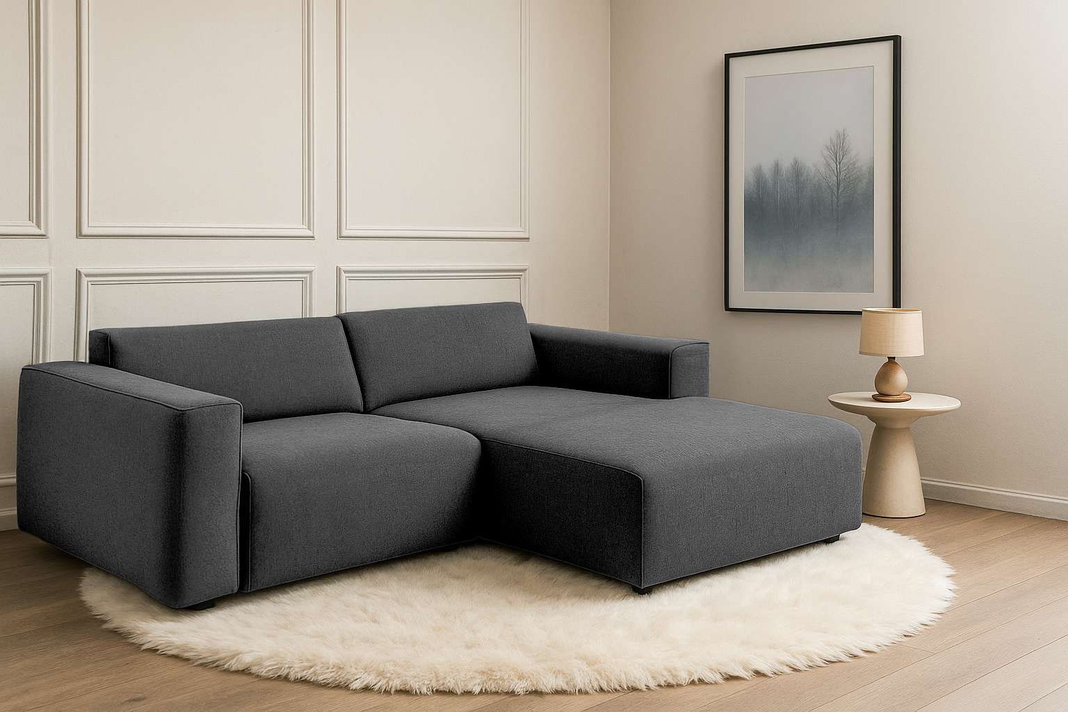 Home affaire Ecksofa "Noord mit Kedernaht, Breite 234 cm, L-Form" Cord, Str günstig online kaufen