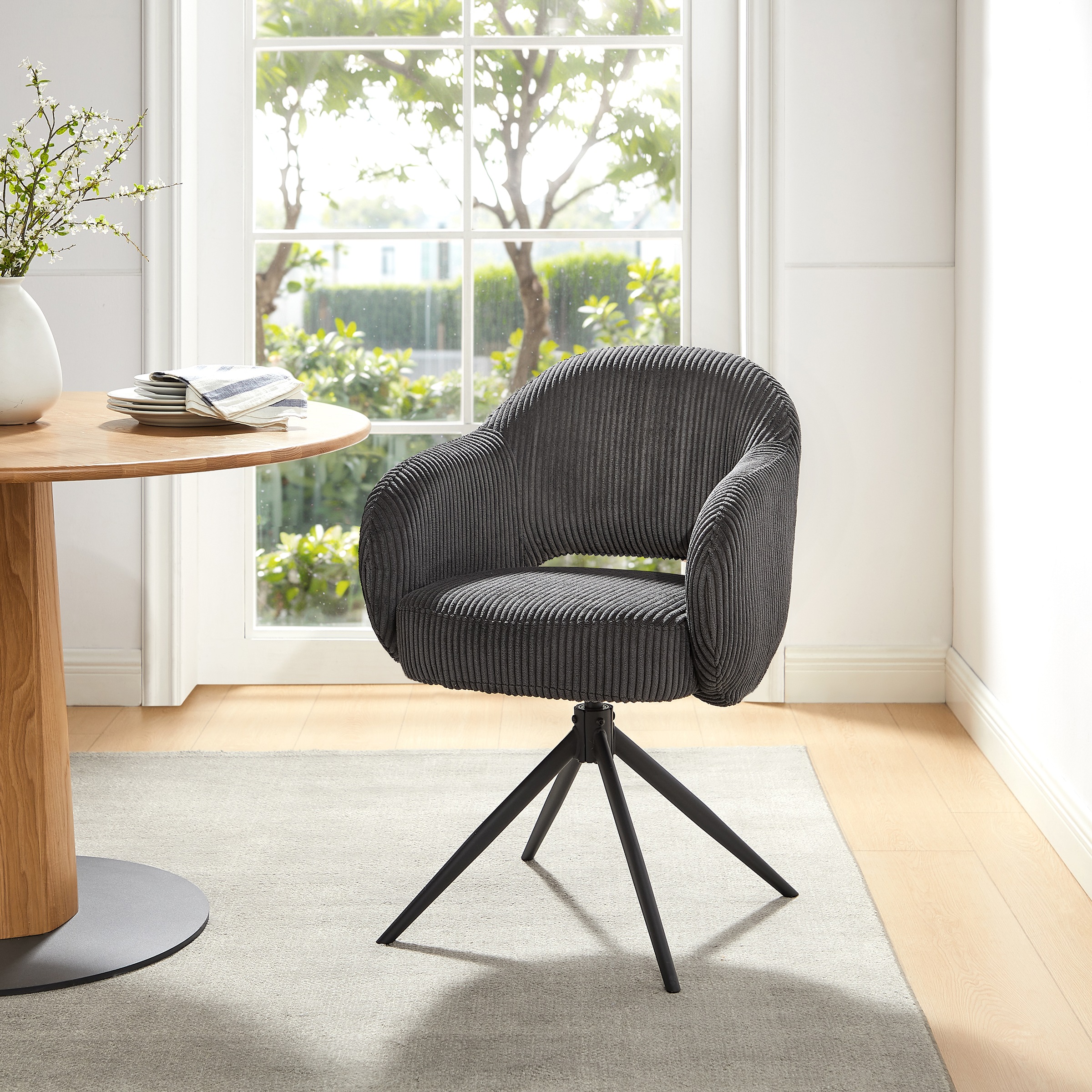 SalesFever Armlehnstuhl "Manchester Cord-Bezug" () 1 Stk.Esszimmerstuhl mit günstig online kaufen