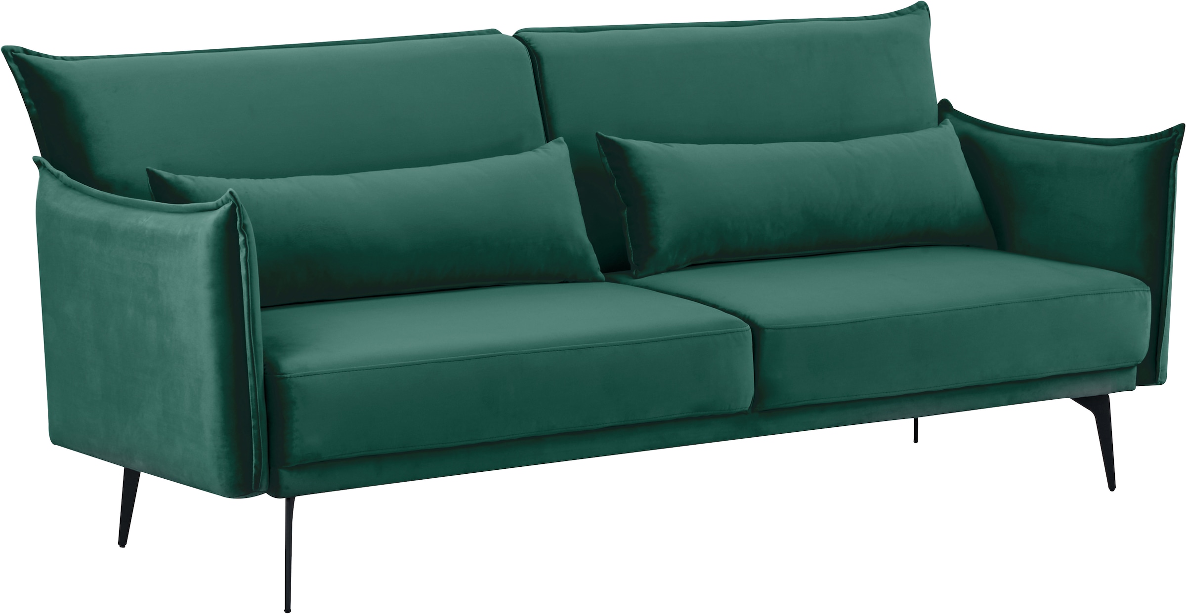 INOSIGN Schlafsofa »TULARE, 204 cm, klappbarer 3-Sitzer mit verstellbarer Rückenlehne,«, Schlaffunktion, Velvet-Samtvelours u. Webstoff