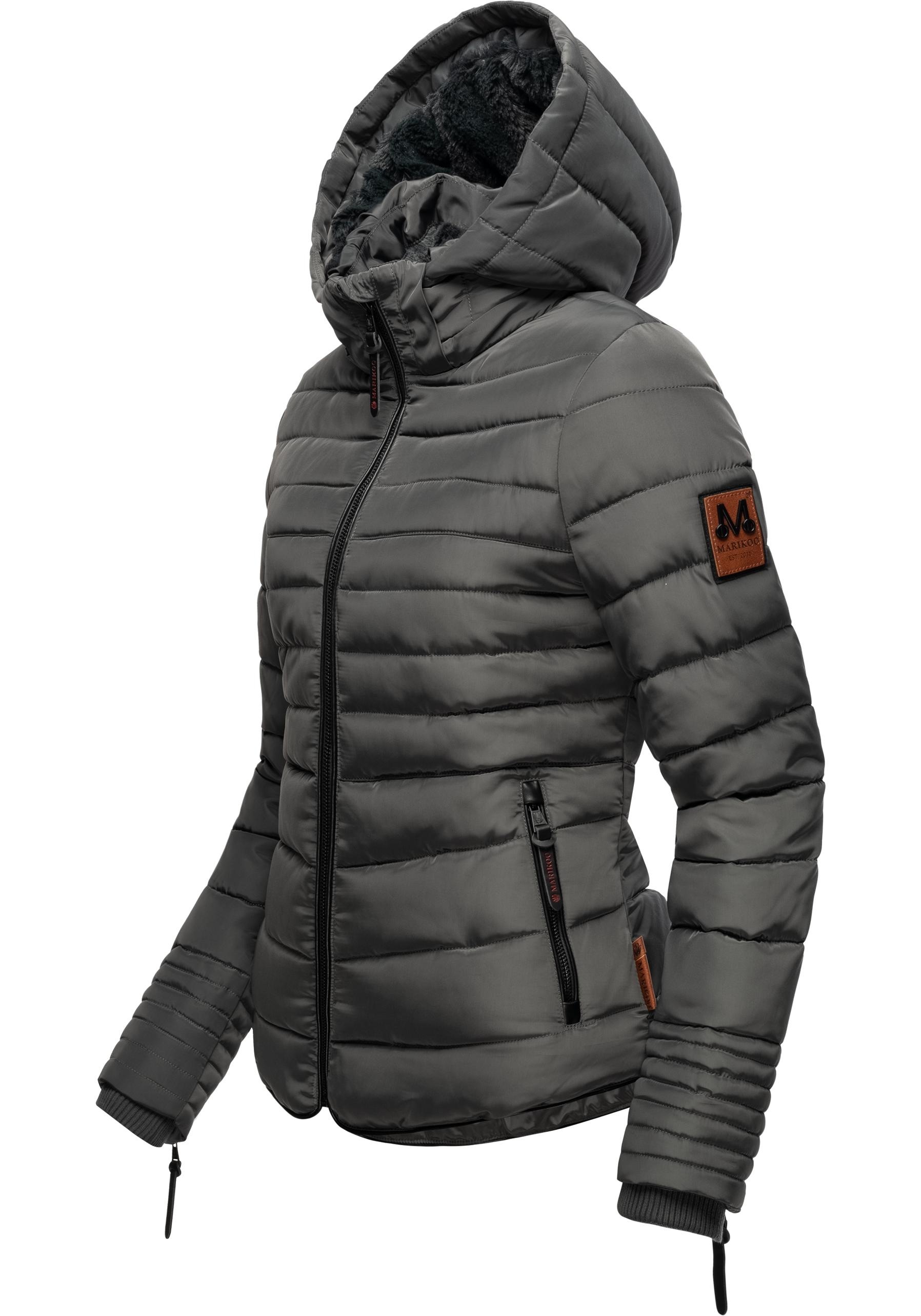 Marikoo Winterjacke »Amber«, mit Kapuze, stylische Steppjacke mit Teddyfutter