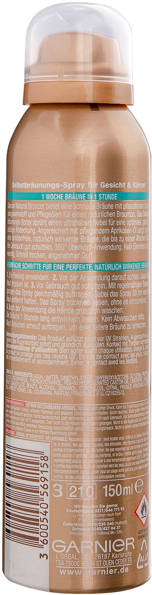 GARNIER Selbstbräunungsspray »Ambre Solaire Natural Bronzer«